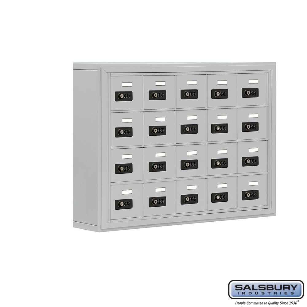 Salsbury 19045-20ASC 5 in. Cell Phone Storage Locker - 4 Door High Unit - 20 A Doors - Aluminum - Surface Mounted - Resettable