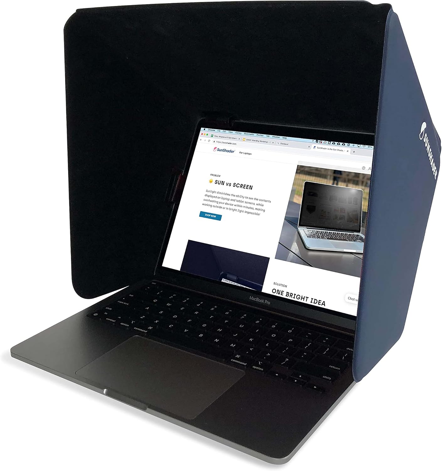 SunShader - The Sun Shade, Heat Shade & Privacy Shade for Laptops (Medium, Slate Blue) - US Patent No. 10,963,010 Pack of 2