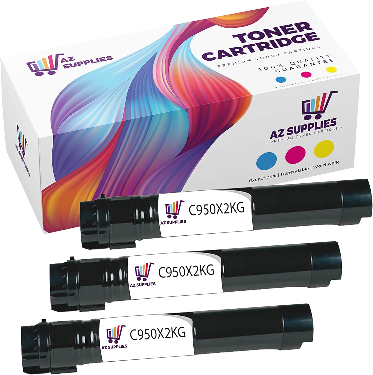 AZ Supplies Compatible Toner Cartridge Replacement for Lexmark C950X2KG C950DE Black 3 Packs