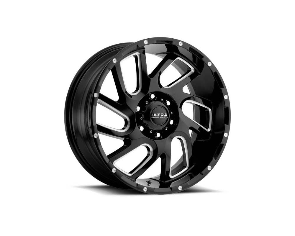 Ultra Motorsports 221 Carnage Wheel 20x10 6x5.5 -25mm Gloss Black w/Milled Accents and Clear Coat