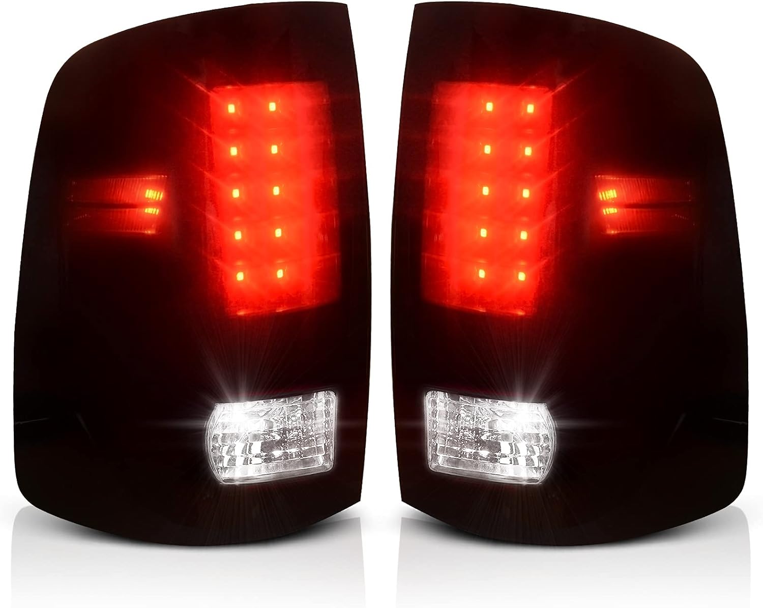 AUTOSAVER88 LED Tail Lights Compatible with 2009-2018 Dodge RAM 1500 2500 3500 Black Housing Smoked Lens LED Taillights Brake Lamps Assembly