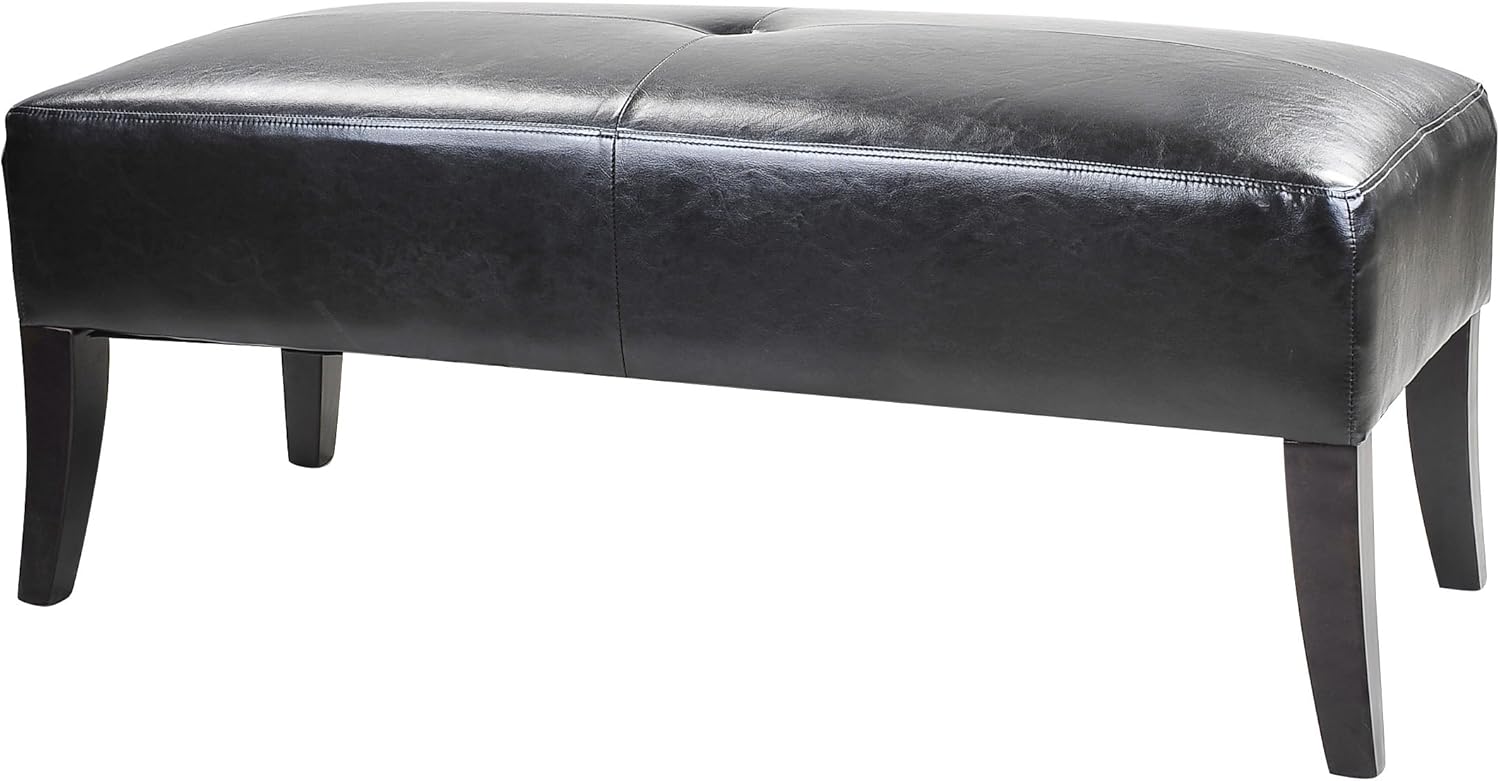 CorLiving Antonio Bench in Black Bonded Leather