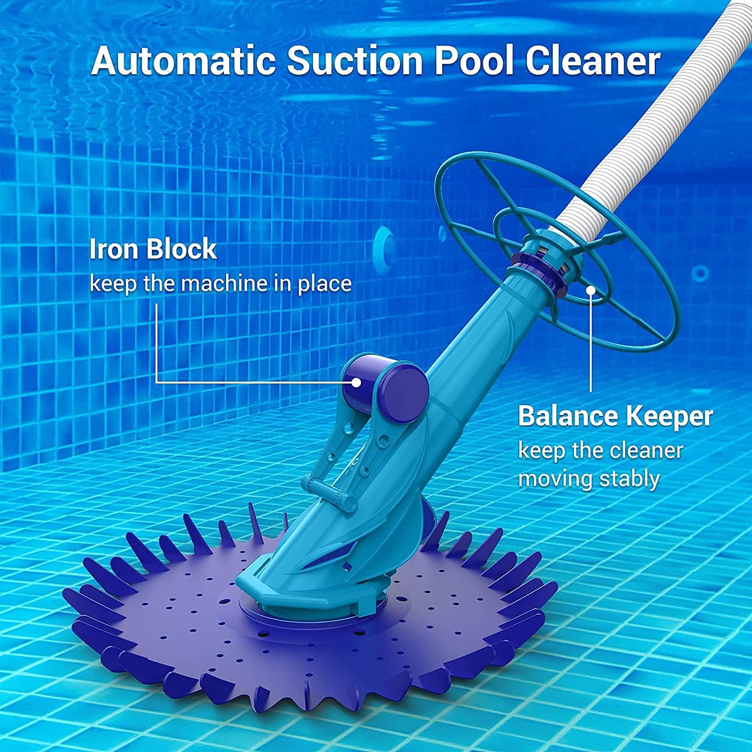 AIPER SMART Pool Vacuum Cleaner, Pool Suction Vacuum Sweeper for Inground Pools, Climb Wall Suction Side Kreepy Krawly, Automatic Crawler Cleaner with 32ft Hoses