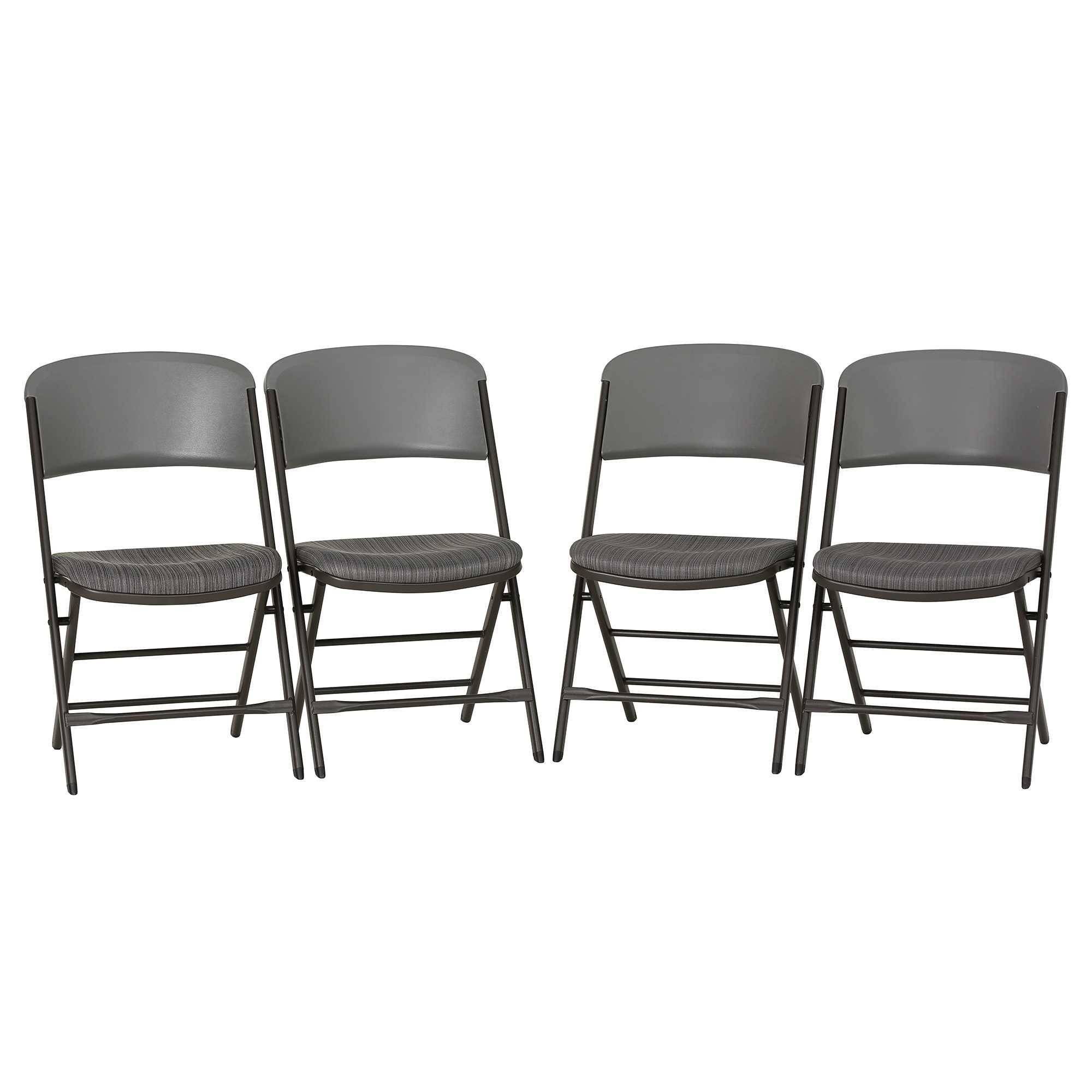 Lifetime 480426 Padded Commercial Folding Chair, 4-Pack, Gray