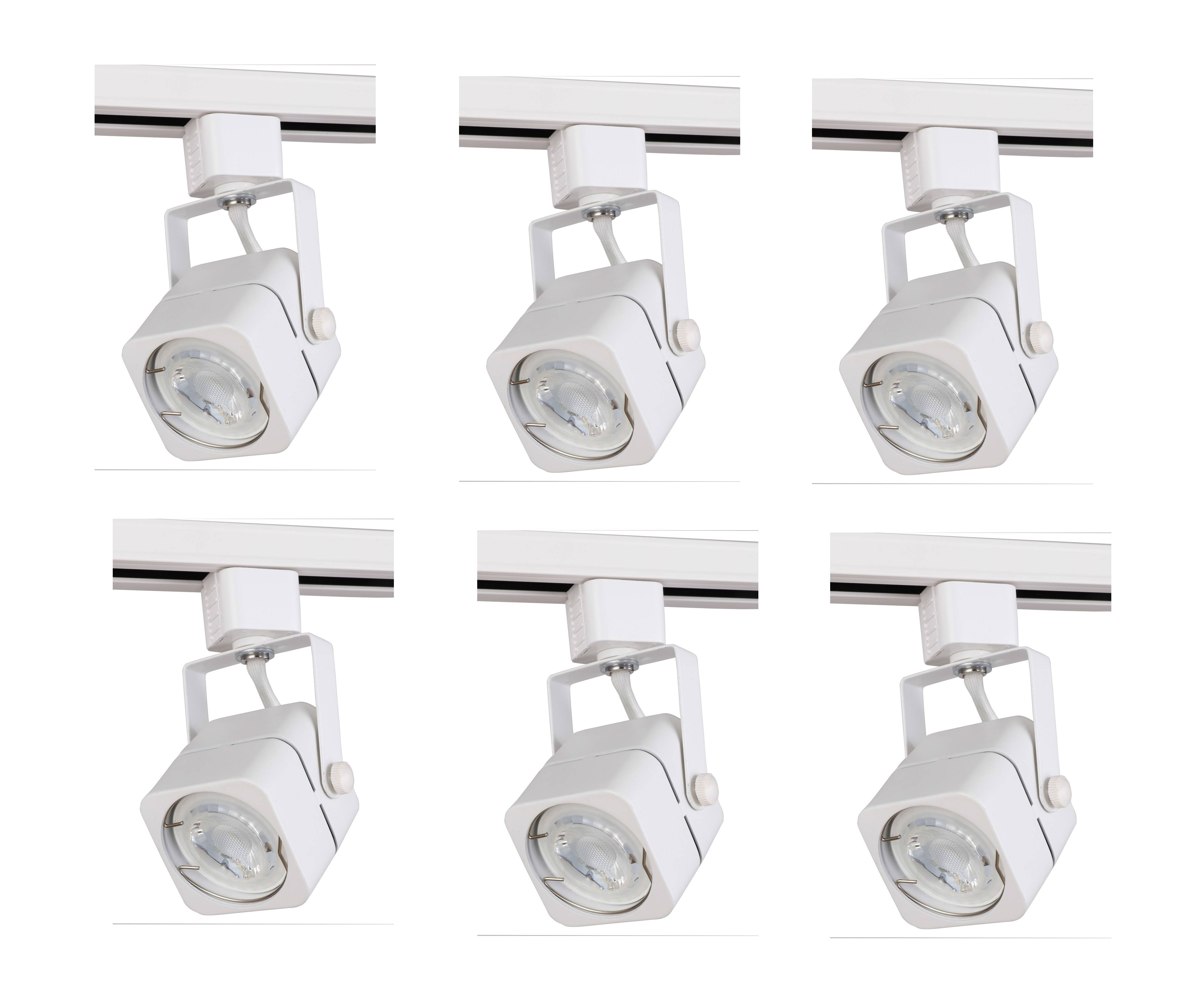 Elitco Lighting TKH200MW-6PK Matte White Track Head Fits GU10 - Pack of 6