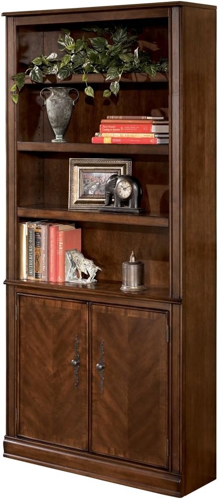Signature Design by Ashley Hamlyn Large Door Bookcase Medium Brown Pack of 2