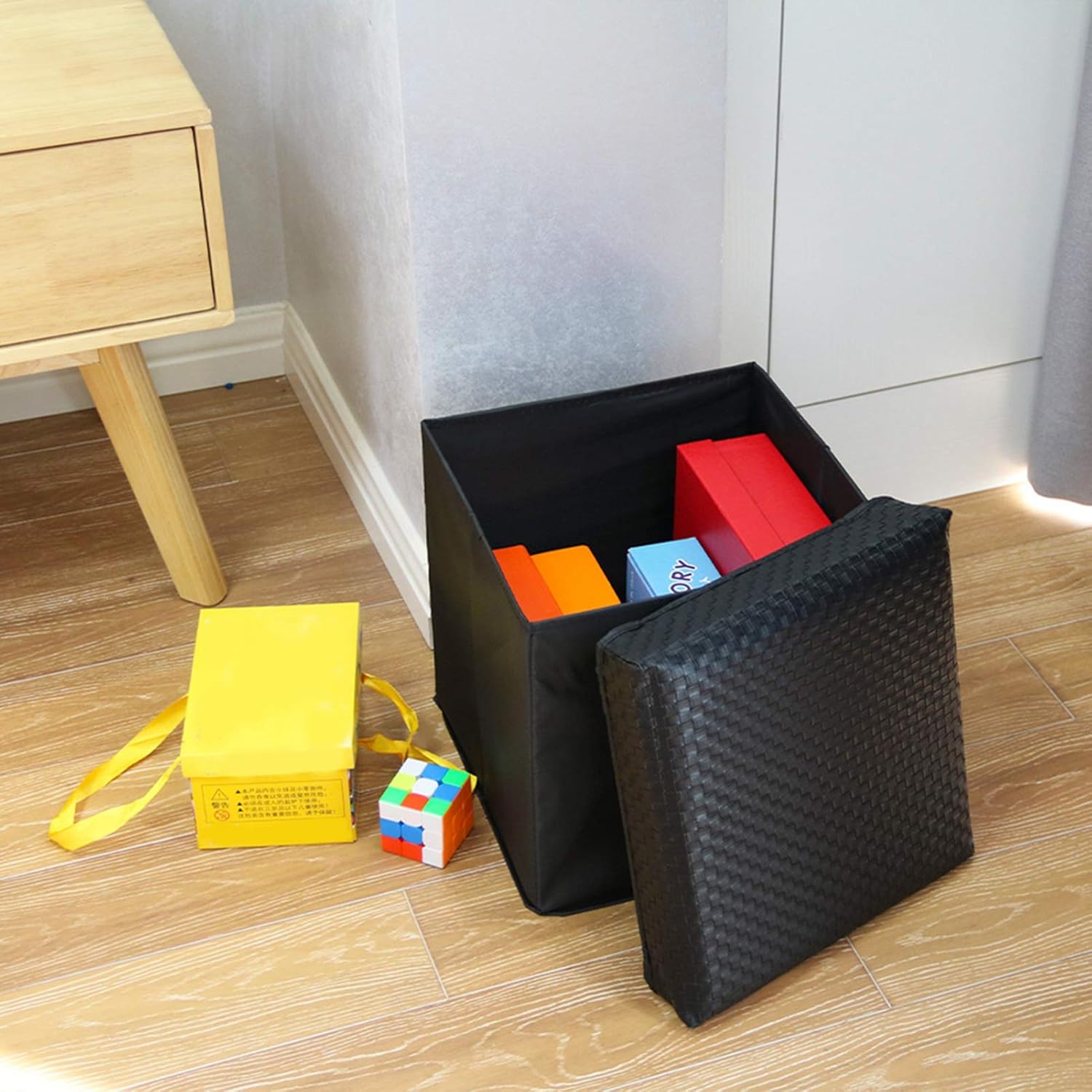 Shanrya Foot Rest Stool, Storage Stool Exquisite Workmanship Foldable Storage for Home for Office Pack of 2