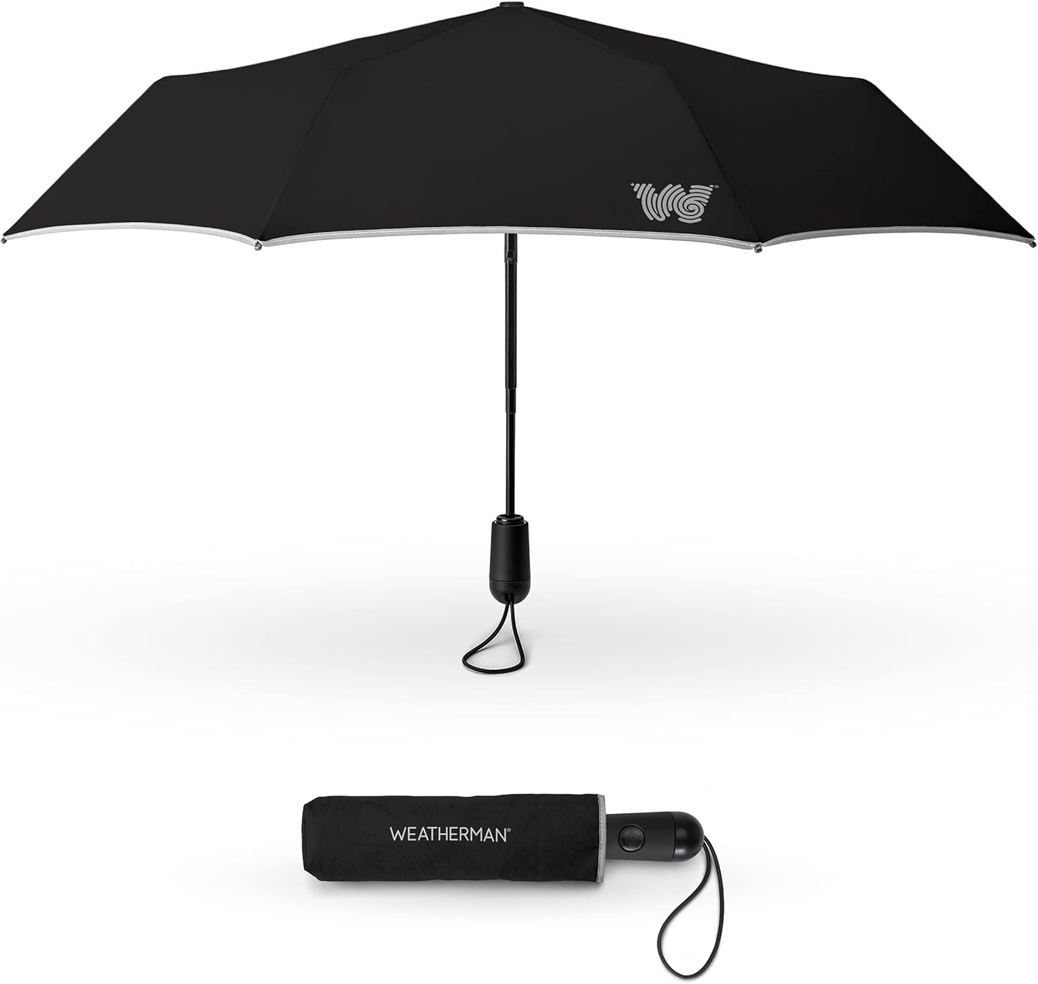 Weatherman Travel Umbrella - Windproof Compact Umbrella - Windproof Umbrella Resists Up to 45 MPH Winds