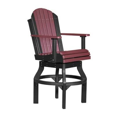Appell Adirondack Bar Height Swivel Patio Dining Chair Ebern Designs Frame Color: Cherrywood u0026 Black