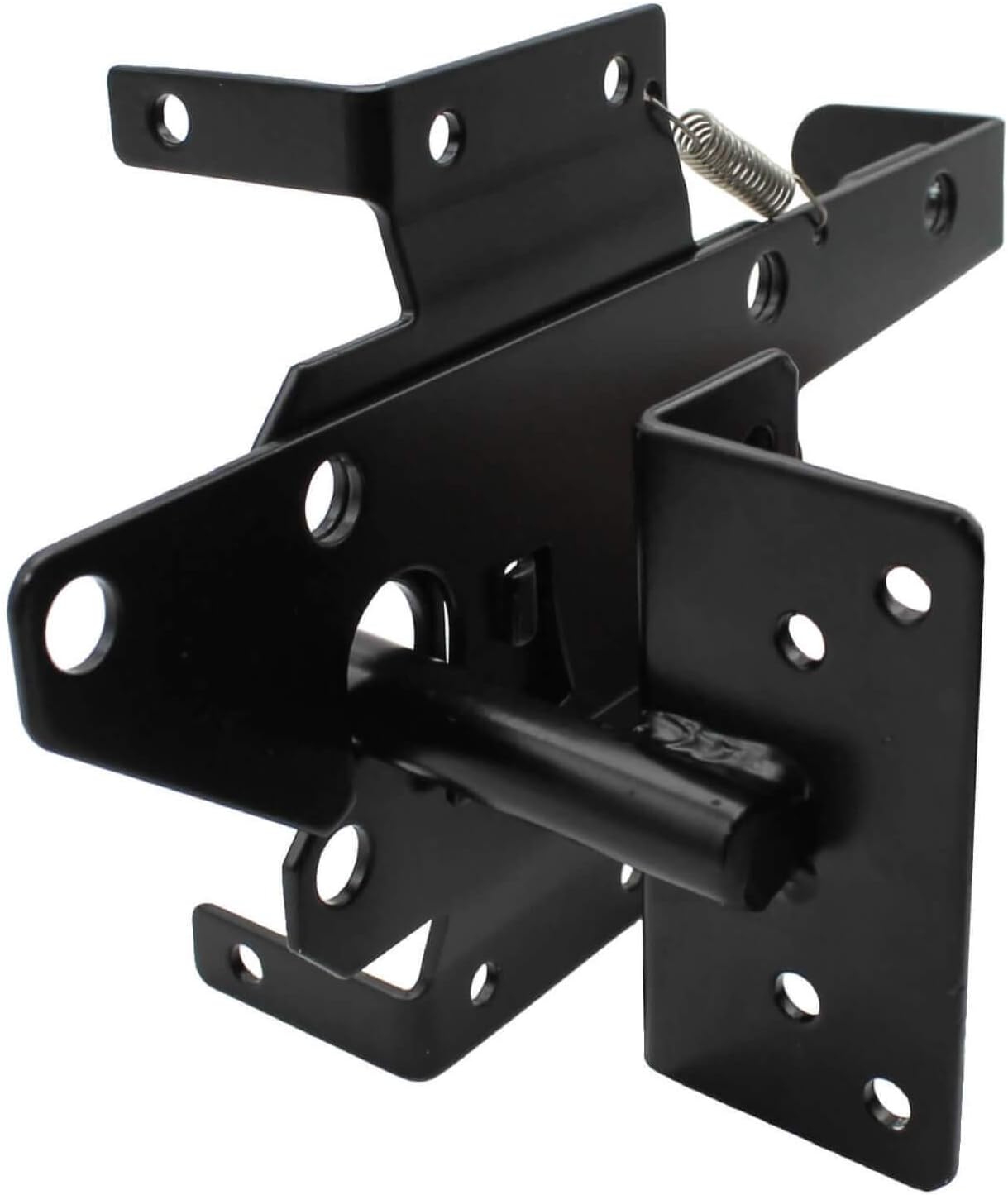 Vinyl Gate Latch Black (for Vinyl, Wood, PVC etc Fencing) Fence Gate Latch w/Mounting Hardware - Gate Latches Have a 90 Degree Bracket Resulting in a Positive Latch to Gate Connection Pack of 2