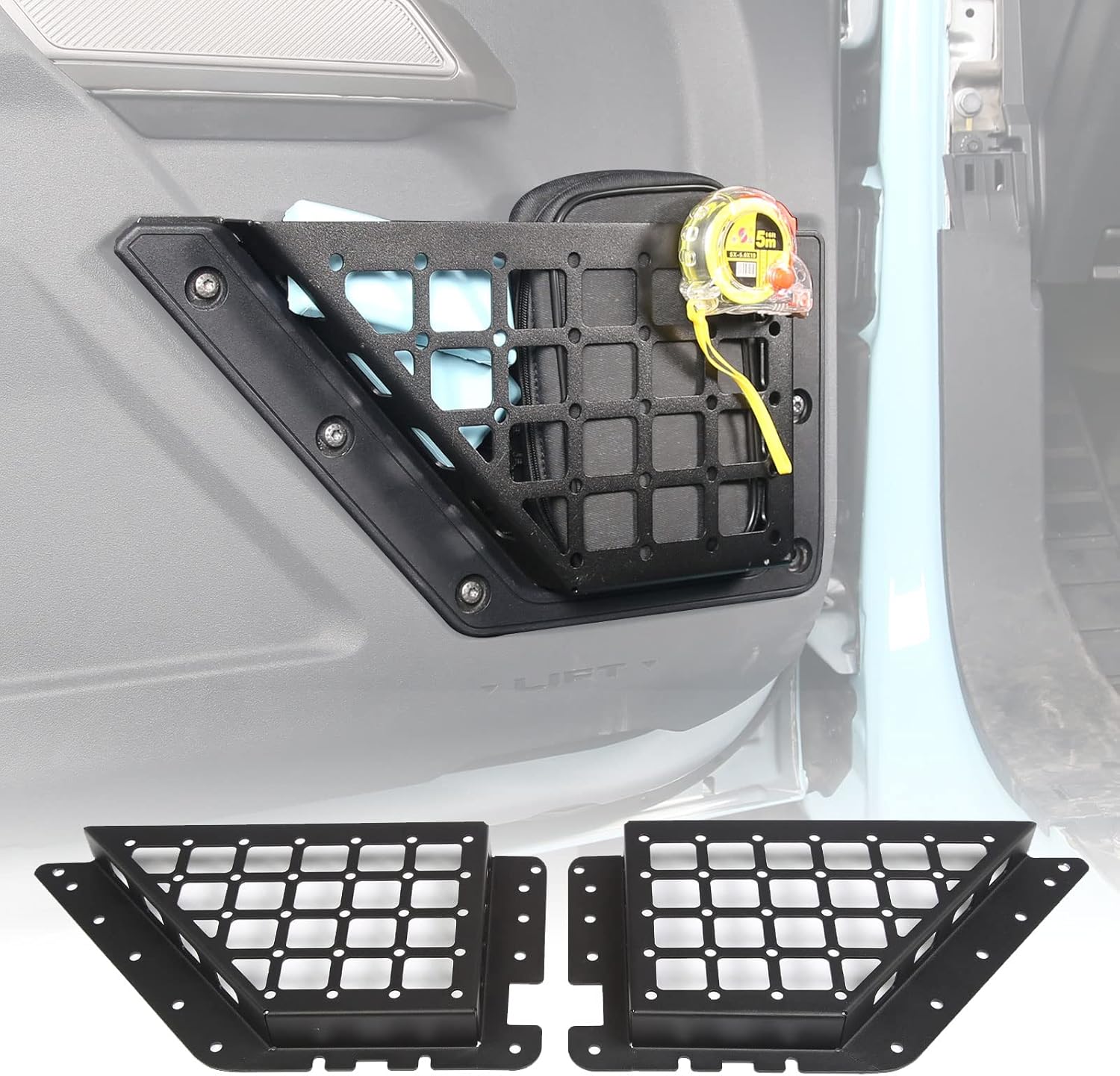 cartaoo Front Door Storage Pockets for 2021 2022 Ford Bronco Accessories, Door Side Organizer Storage Box, Interior Storage Extension, 2 Pcs