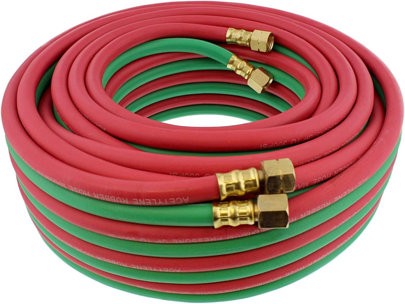 ABN Oxygen Acetylene Hose 1/4 Inch B Fittings Twin Welding Hose Oxy Acetylene Torch Hose Cutting Torch Hoses, 50 Foot