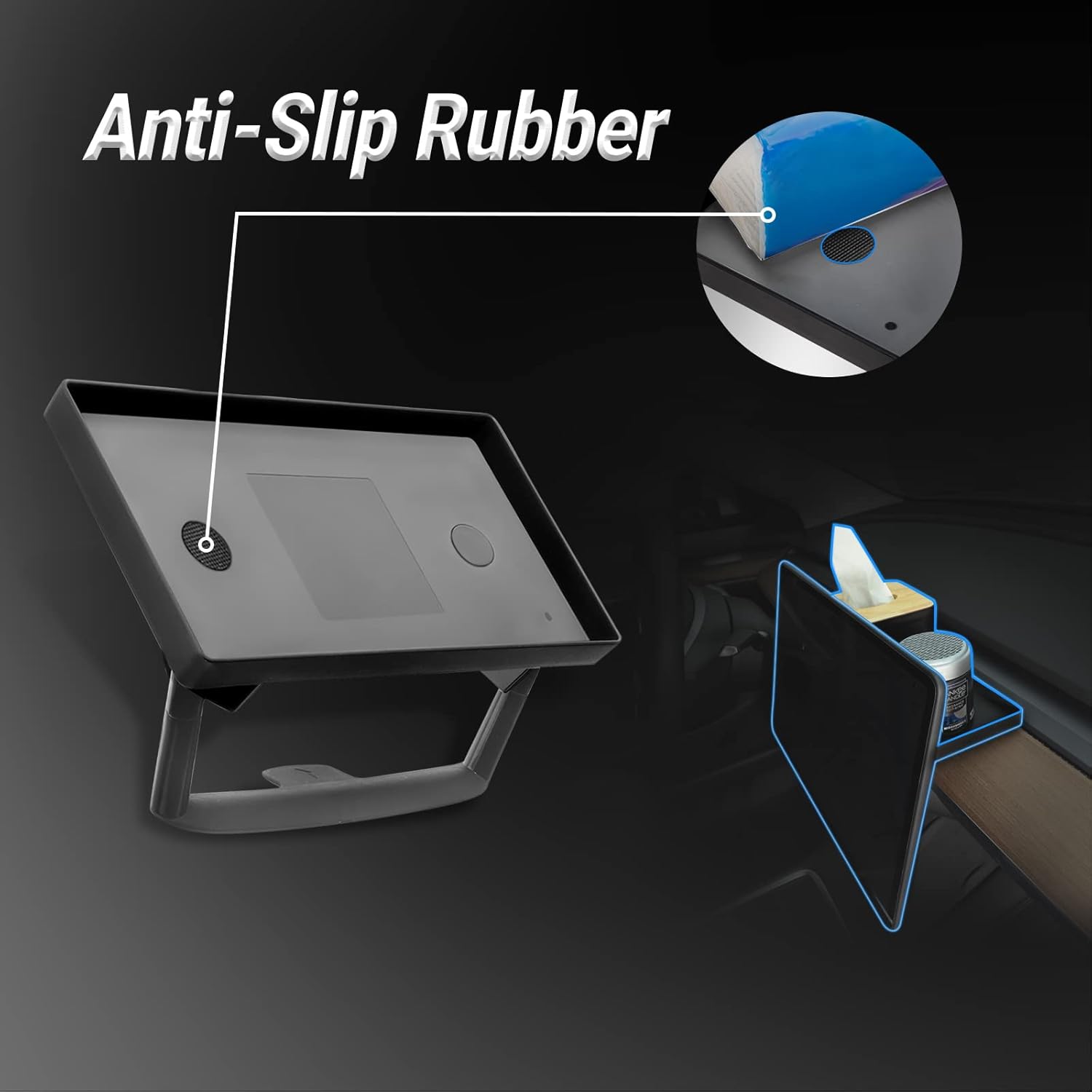 Klutchtech Tesla Model 3/Y Center Screen Console Tray Organizer Magnetic Behind Screen Storage Model 3/Y Tissue Holder Compatible With Tesla Model 3 Model Y Accessories