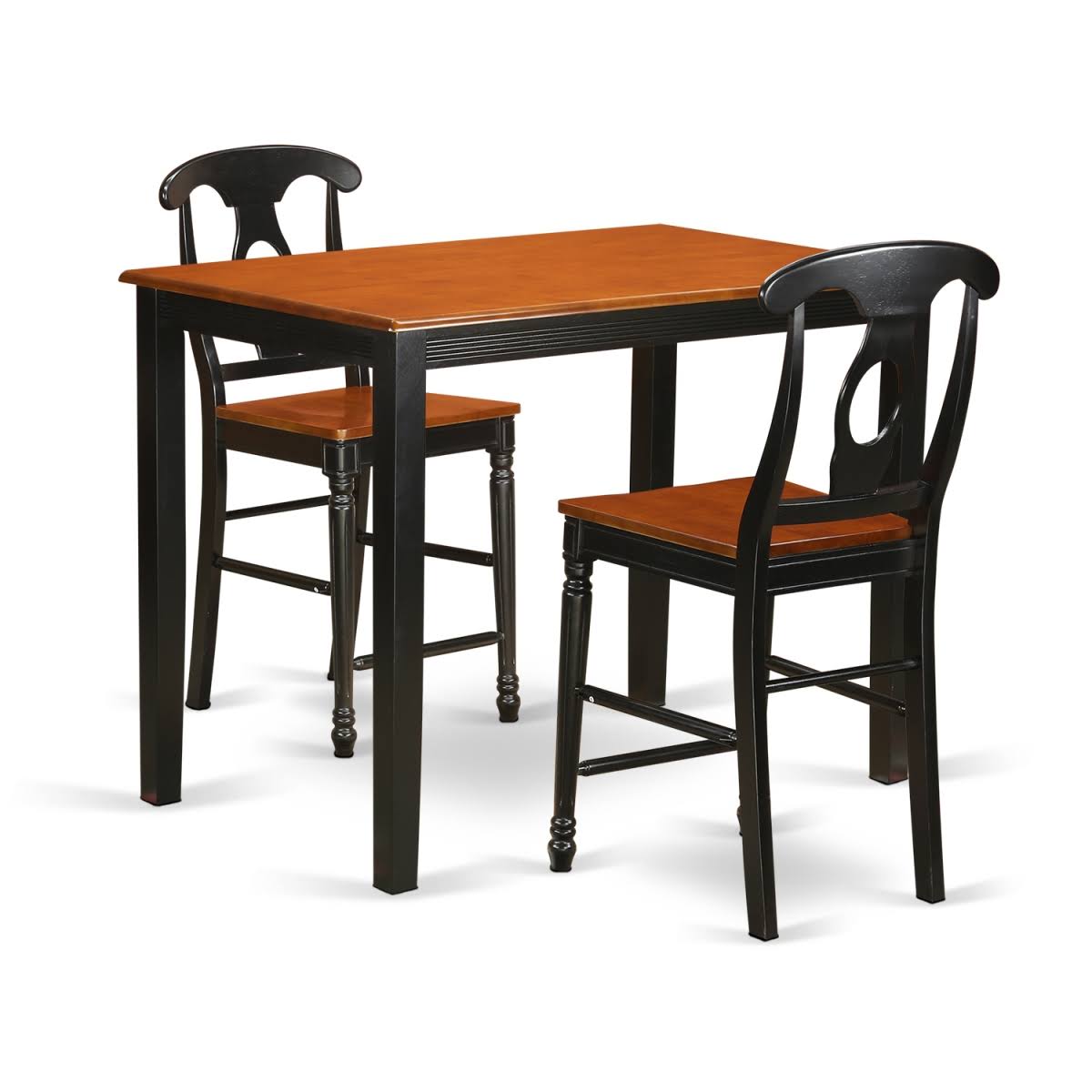 GSI Homestyles Dining Counter Height Pub Table u0026 2 Bar Stools with Backs, Black Finish