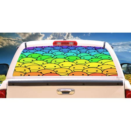 FACESRear Window Graphic Back Truck Decal SUV View Thru Vinyl
