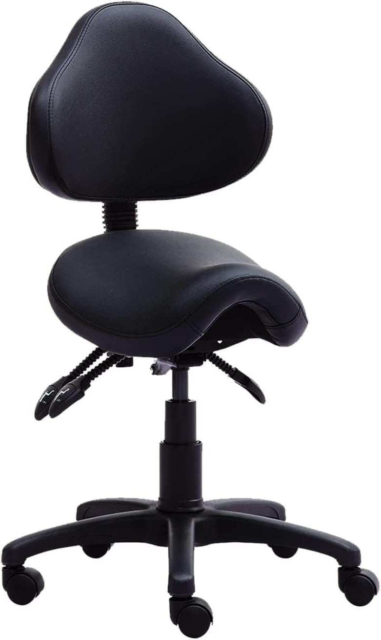 Ergonomic Saddle Stool Chairs Spa Salon Stools with Back Support Hydraulic Rolling Stool Chair with Swivel Wheels ,for Clinic Hair Salon Lab Kitchen Home Office Drafting Chairs