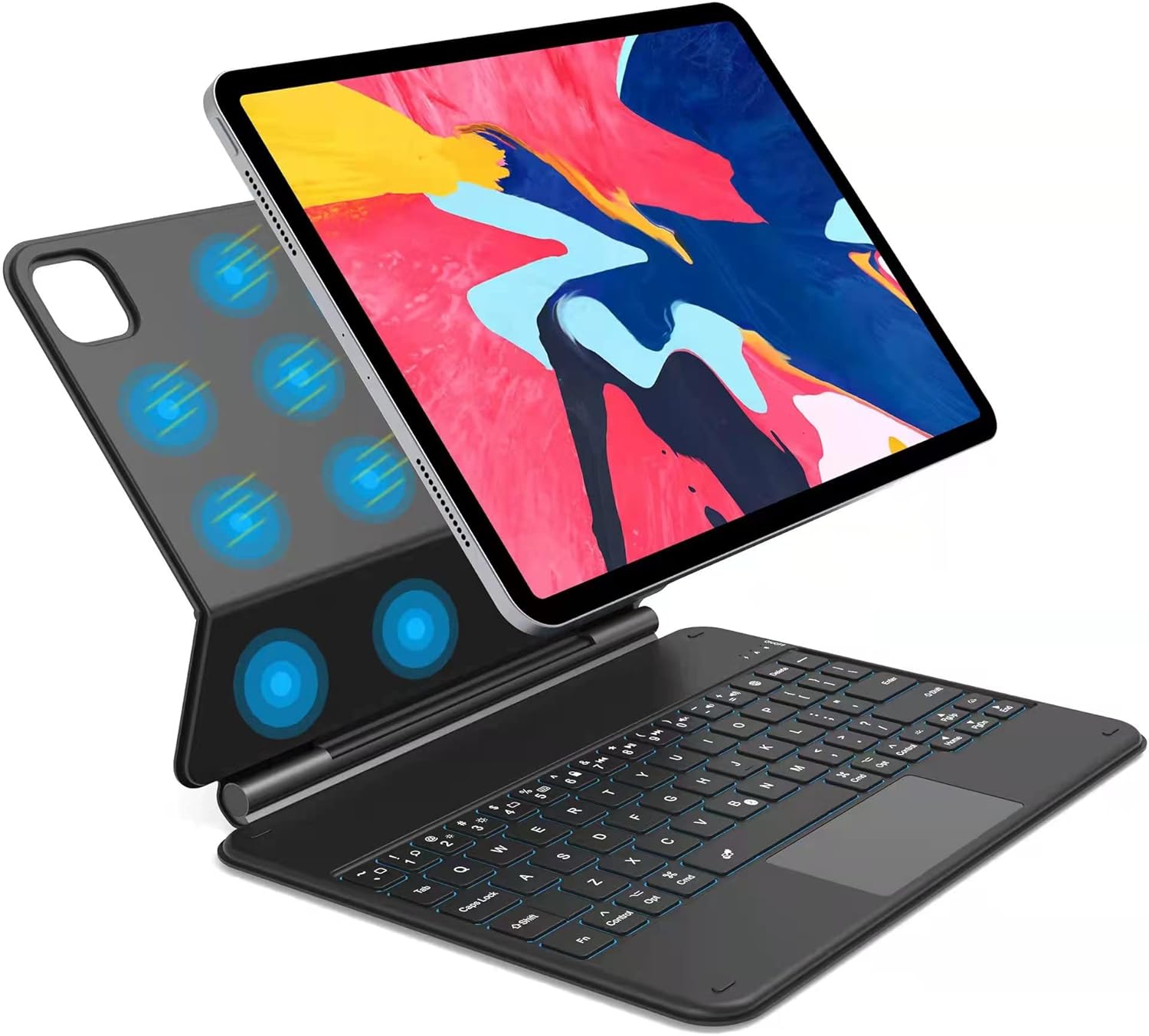 WIWU Magnetic Keyboard for iPad&nbsp;Pro 12.9‑inch (2021-5th Gen /2020-4th Gen/2018 3rd Gen), Floating Cantilever Design, Attaches Magnetically, Trackpad