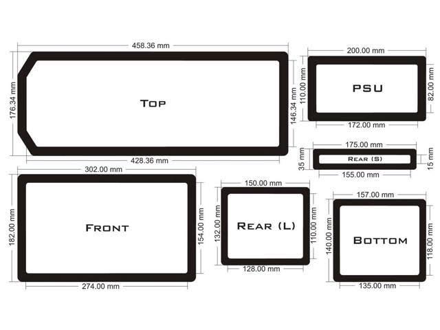 DEMCiflex Dust Filter Kit for Corsair 760t 6 Filters, Black Frame, Black Mesh