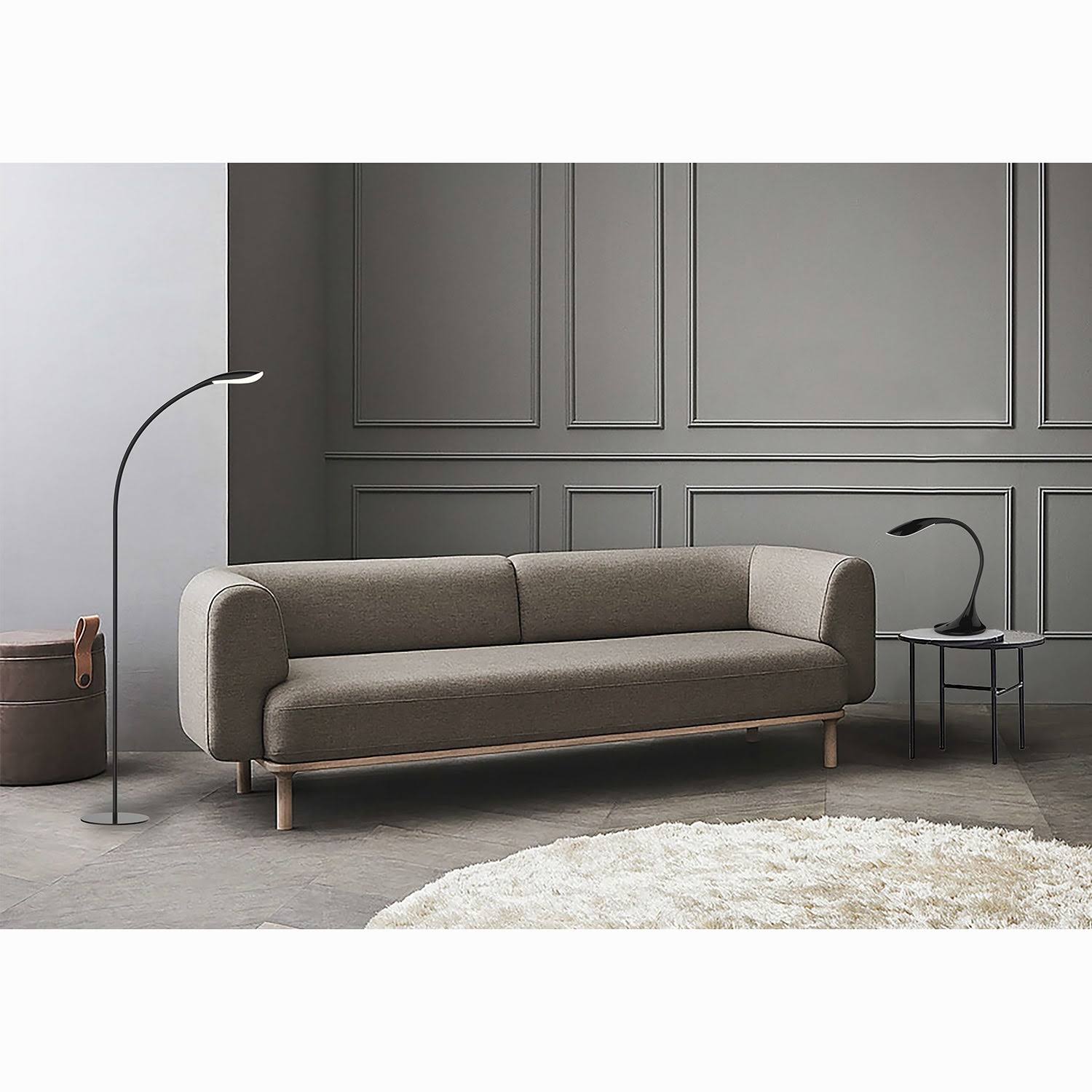 Rylie 15.8&rdquo; LED Desk Lamp and Haven 58.3&rdquo; LED Floor Lamp - Black