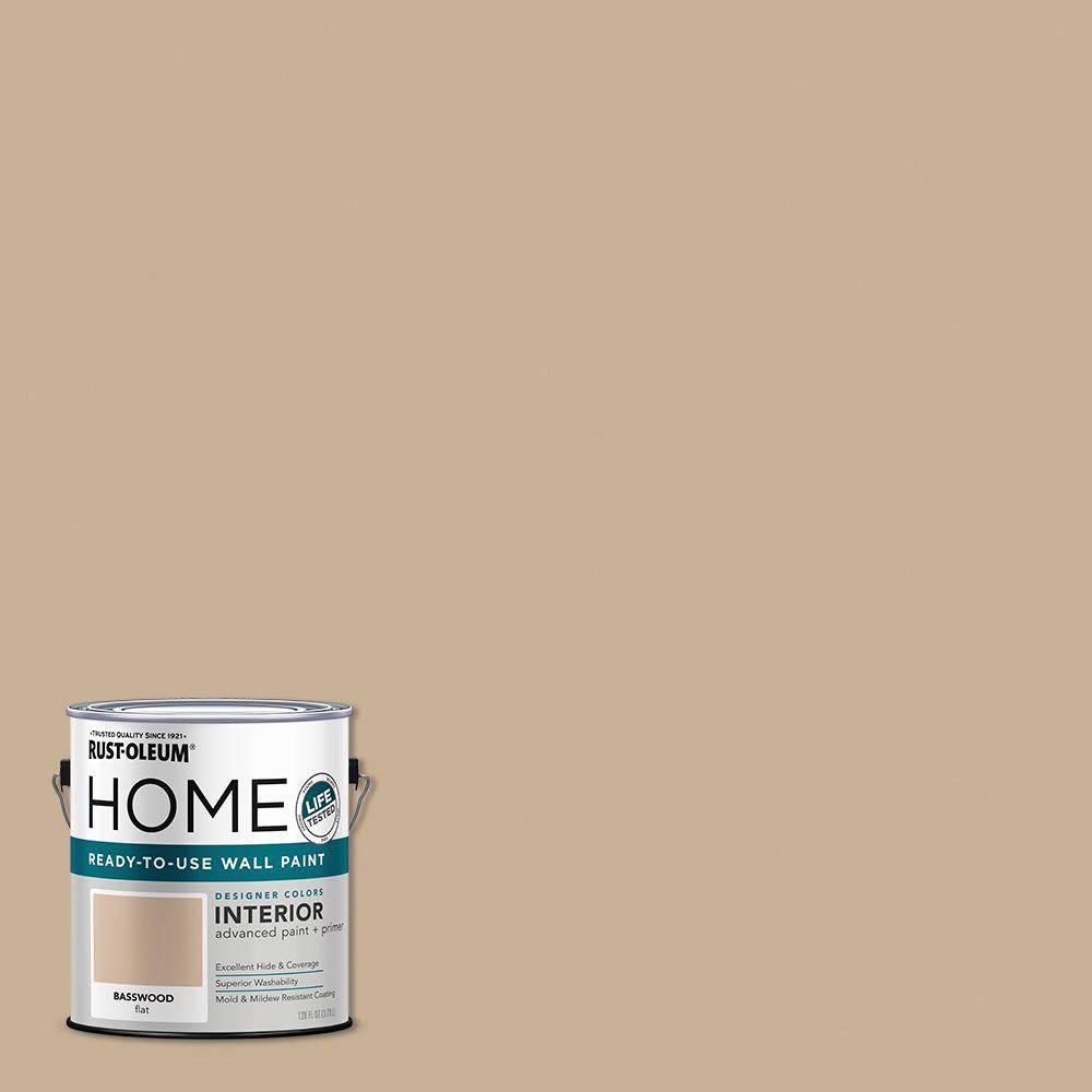 Rust-Oleum Home 1 gal. Flat Basswood Interior Wall Paint (2-Pack)