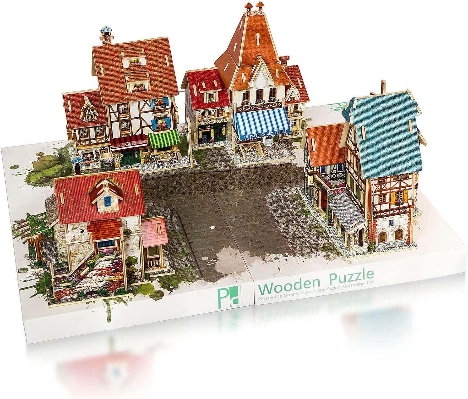 Wooden 3D Puzzles, Gift, Colorful Tactile Buildings, HD-Printing Details, France Style Architecture Buildings Model, for Teens Adults Kids (150 Pieces)