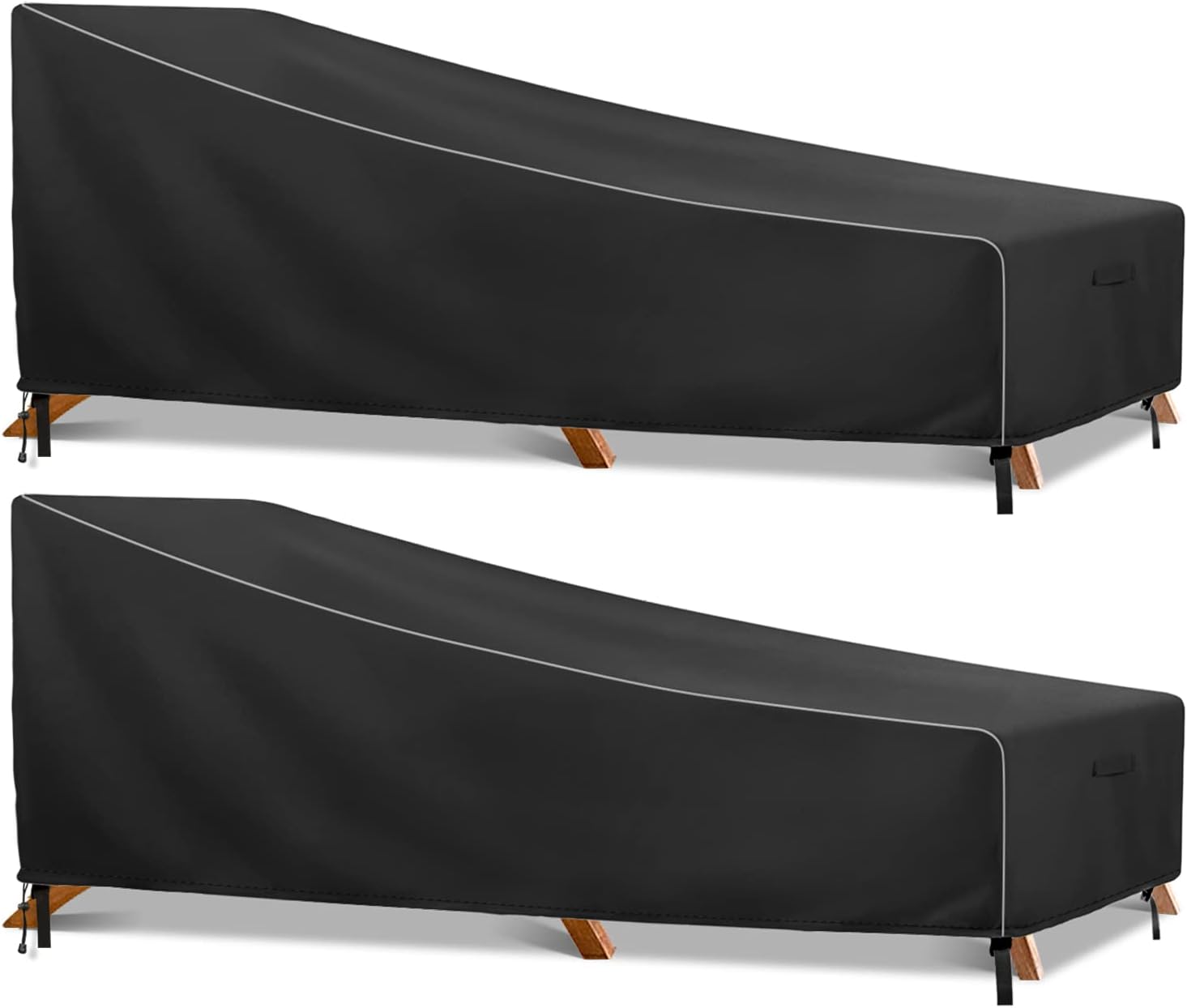 Chaise Lounge Cover, ZEJUN Patio Outdoor Lounge Chair Cover 2 Pack- 74&rdquo;L x34&rdquo;W x32&rdquo;H 600D Heavy Duty Waterproof Lounge Chair Cover Durable All Weather- & Fade-Resistant Outdoor Patio Furniture Cover