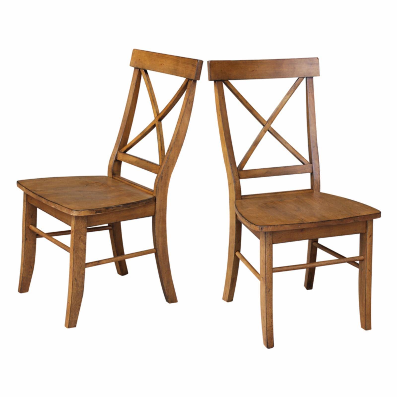 International Concepts X-Back Dining Chair - Set of 2, Brown
