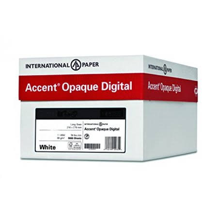 Accent Opaque Thick Cardstock Paper, White Paper, 80lb Cover, 216 gsm, 8.5 x 11, 97 Bright, 8 Reams / 2,000 Sheets - Super Smoot