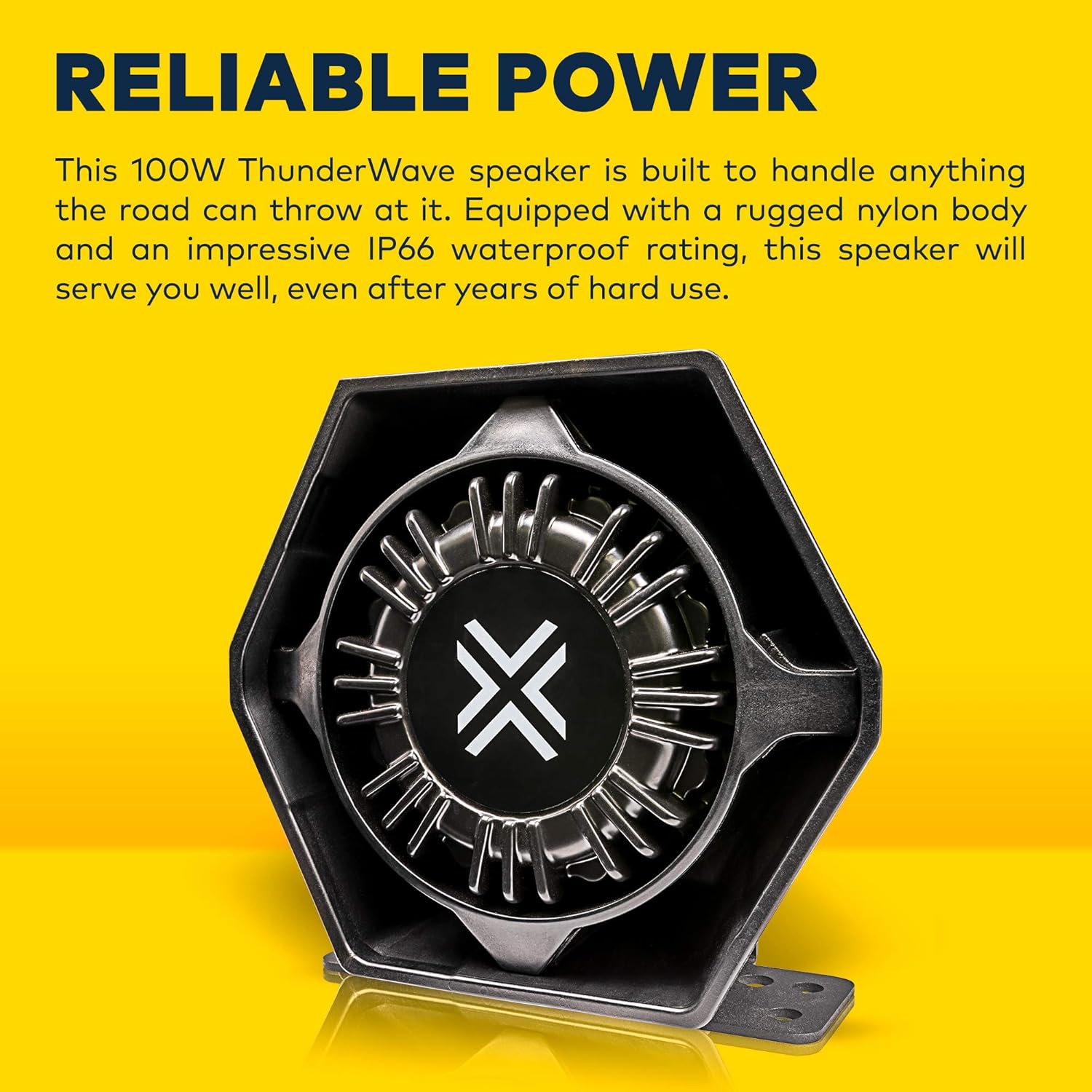 ThunderWave 100W Compact Siren Speaker [126-134 dB] [500-5,000 Hz] [IP66 Waterproof] [Universal Fit Compatible] Police Siren Speaker for Emergency Fire Vehicles POV UTV