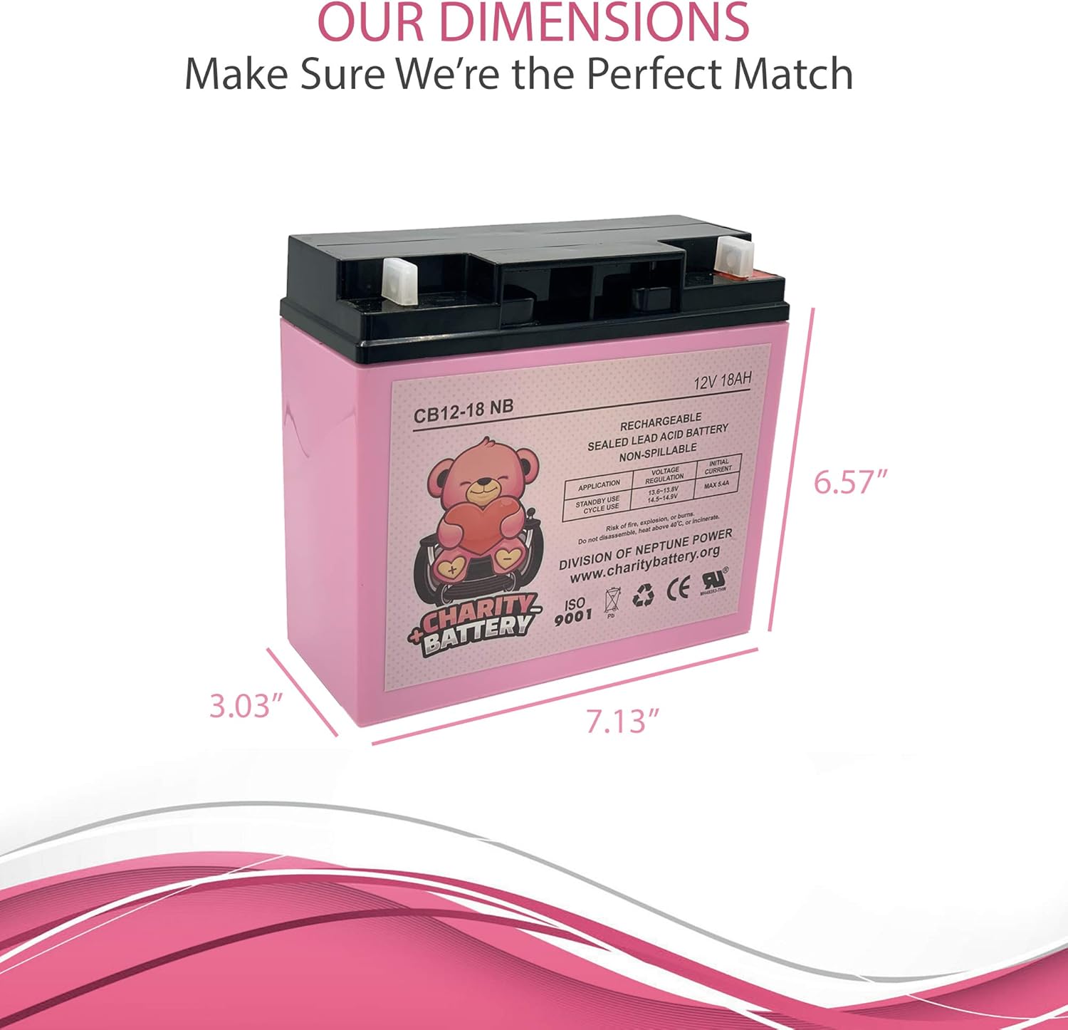 Charity Battery 12V 18AH Battery Sealed Lead Acid Rechargeable SLA AGM Batteries Replaces UB12180 FM12180 6fm18