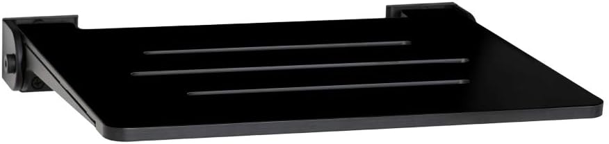 Seachrome SHAFSL-185155-PRTS-S-SL Slimline Wall Mounted Folding Shower, Rustic Teak Seat with Silver Frame