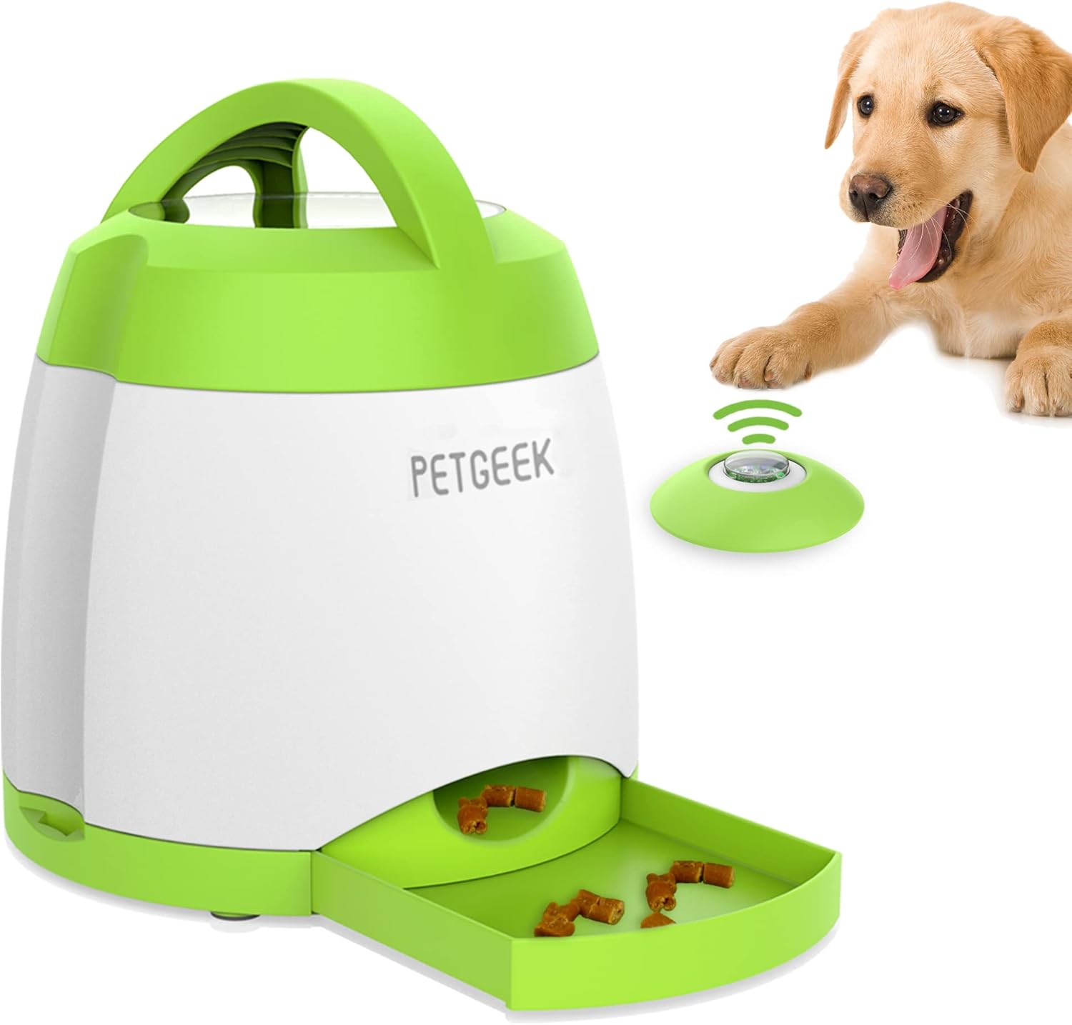 PETGEEK Automatic Cat Feeders, IQ Training Dog&nbsp;Treat&nbsp;Dispenser with&nbsp;Button - Dog Treat Toy Interactive Memory Training Toy, Interactive Dog Toys for Small to Large Dogs