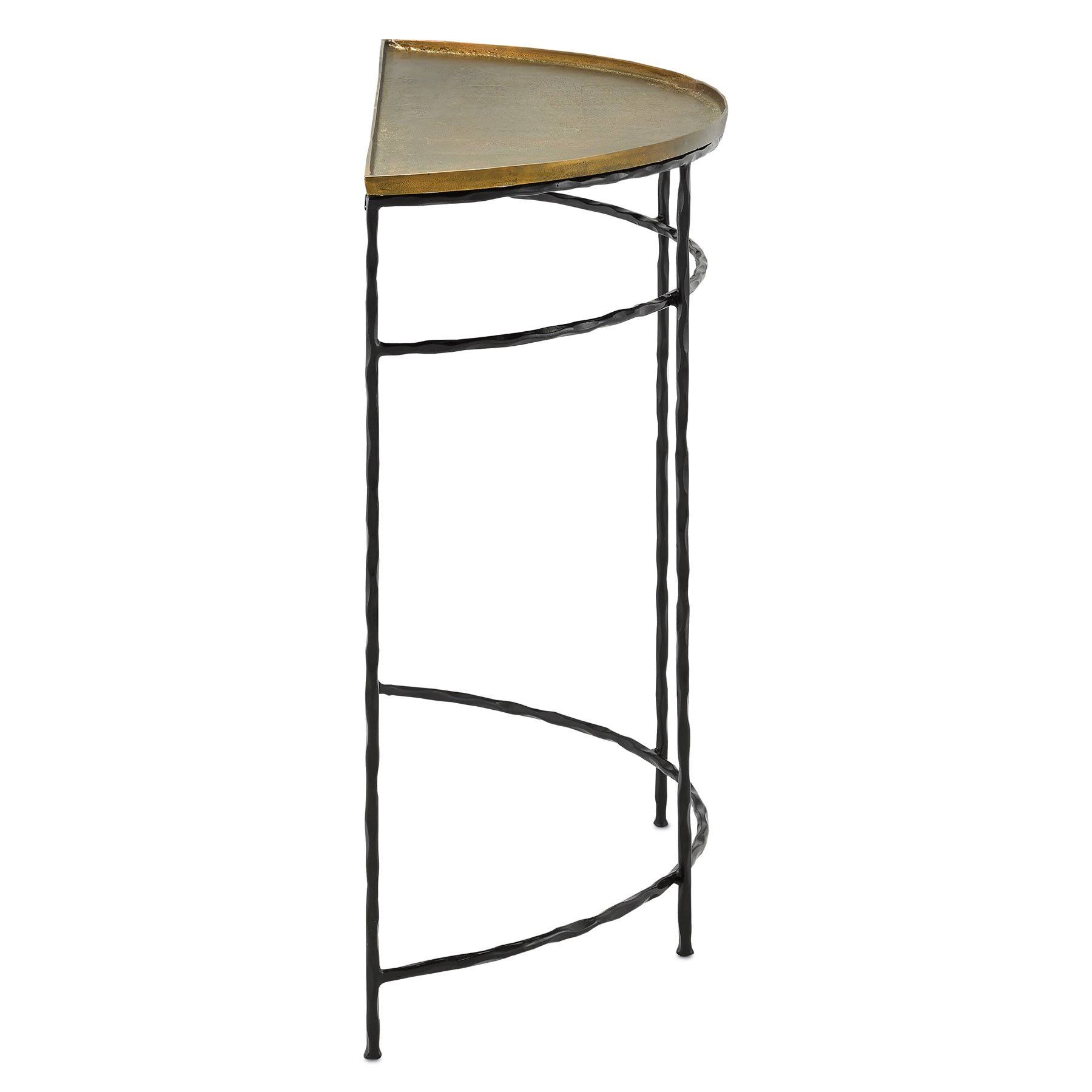 Currey u0026 Company Neil Drinks Table in Antique Brass u0026 Black