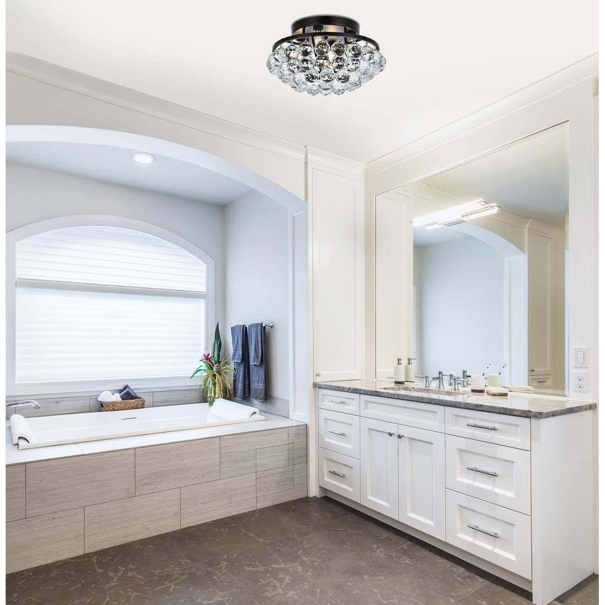 Corona 14 inch Black Flush Mount - Elegant Lighting V9805F14BK/RC