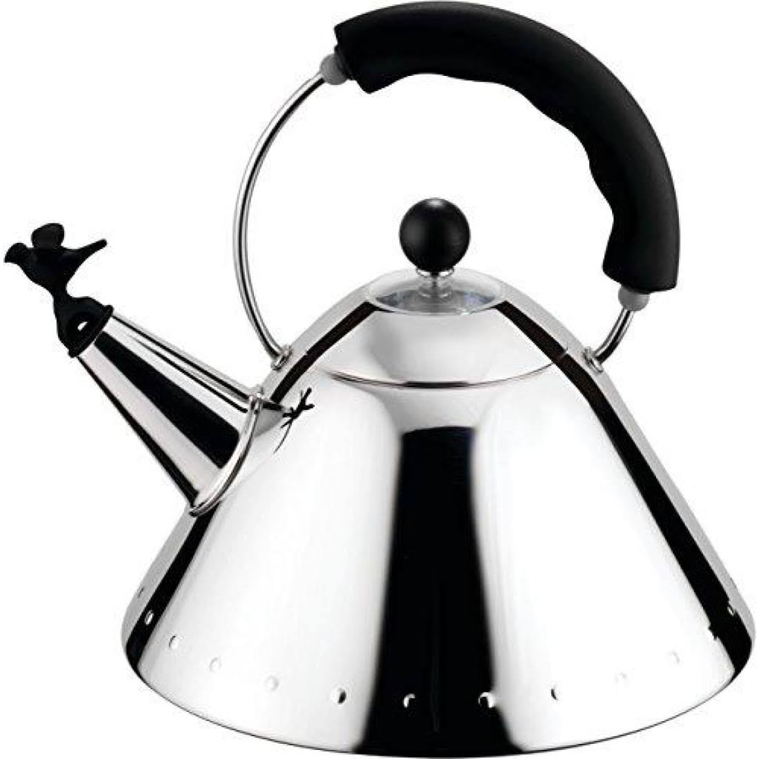 Alessi 9093 B Shpd Kettle Bird Shaped Whistle M.B Black
