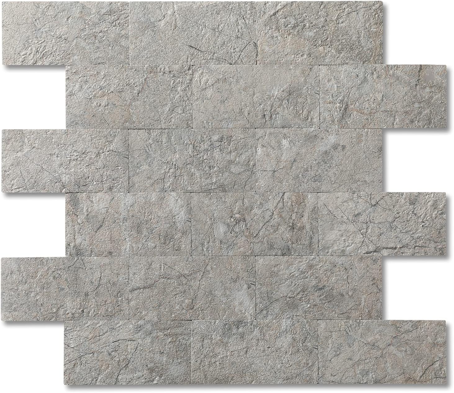 Peel and Stick Backsplash Wall Tile, PVC Stickon Tile for Kitchen Backsplash Peel and Stick in Marble Beige (11.85''x11.89'',10 Sheets) Pack of 2