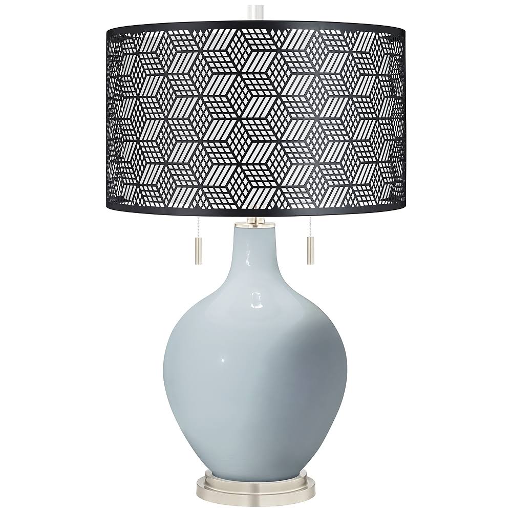 Color + Plus Take Five Toby Table Lamp with Black Metal Shade, Pink