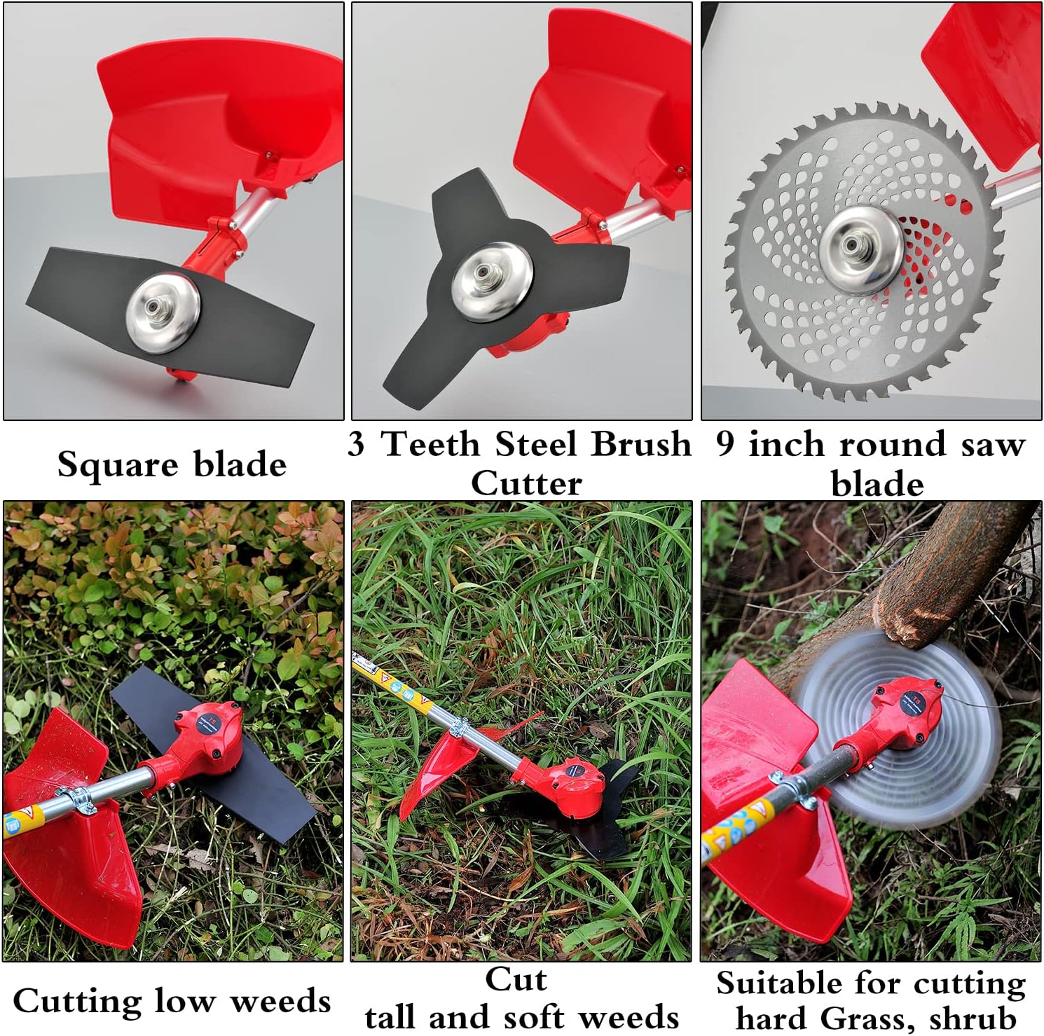 MAXMAN Brushless String Trimmer Brush Cutter, 21V Cordless Weed Eater, Weed Wacker with 3 Blades for Lawn Garden Yard Pruning and Trimming, 4.0Ah Batteries and Charger Included, 9-inch Cutting Width