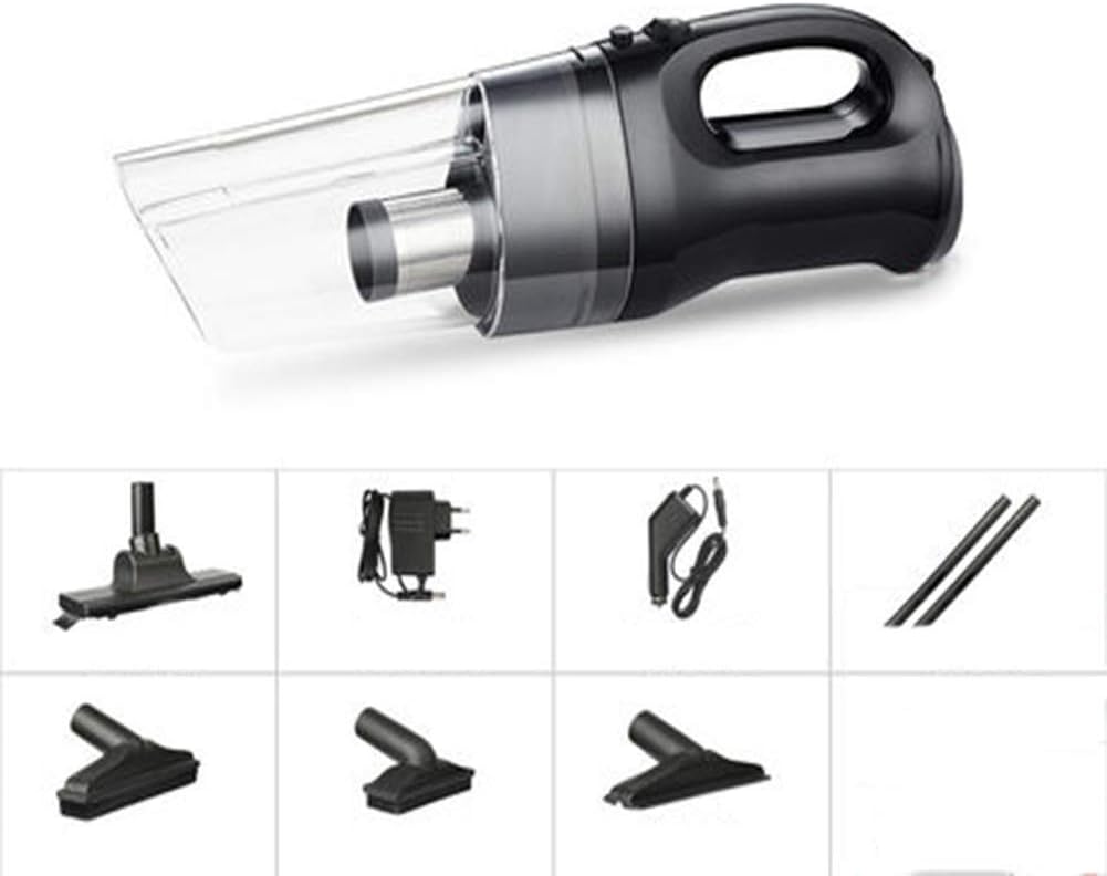STRAW Portable Vacuum Cleaner for Car | High Power 106W/12V Mini Vacuum for Car with Steel Filter for Home, Car,Pet (Color : Black)