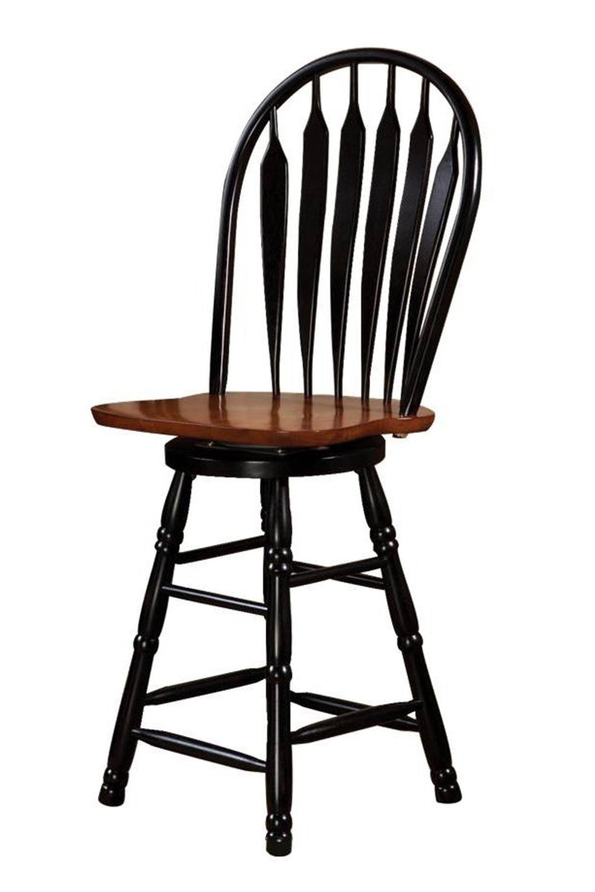 Black Cherry Selections 24x22 Swivel Barstool | Antique Black and Cherry