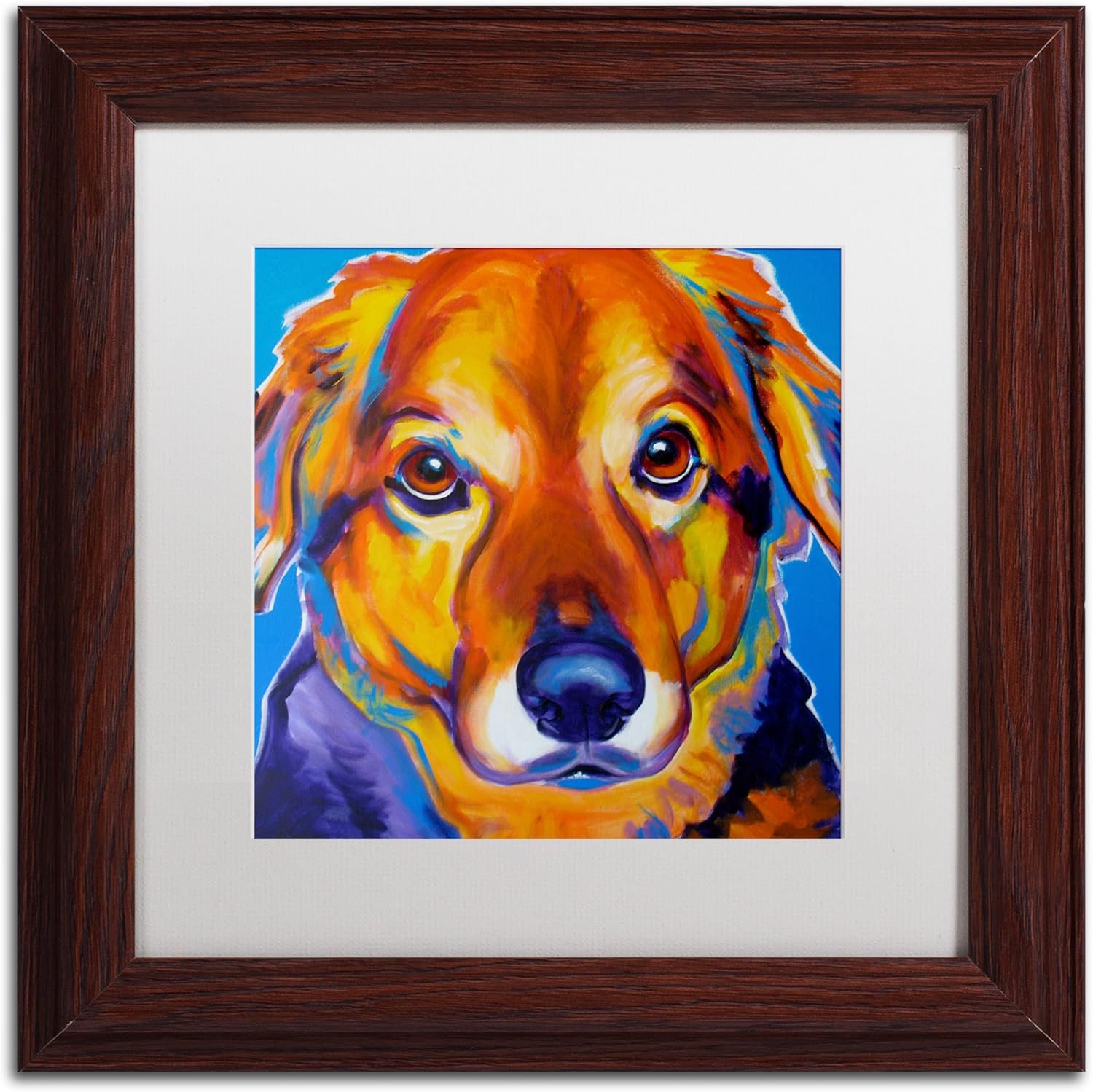 Riley Square Artwork by DawgArt Wood Frame, 11 by 11-Inch, White Matte Pack of 2