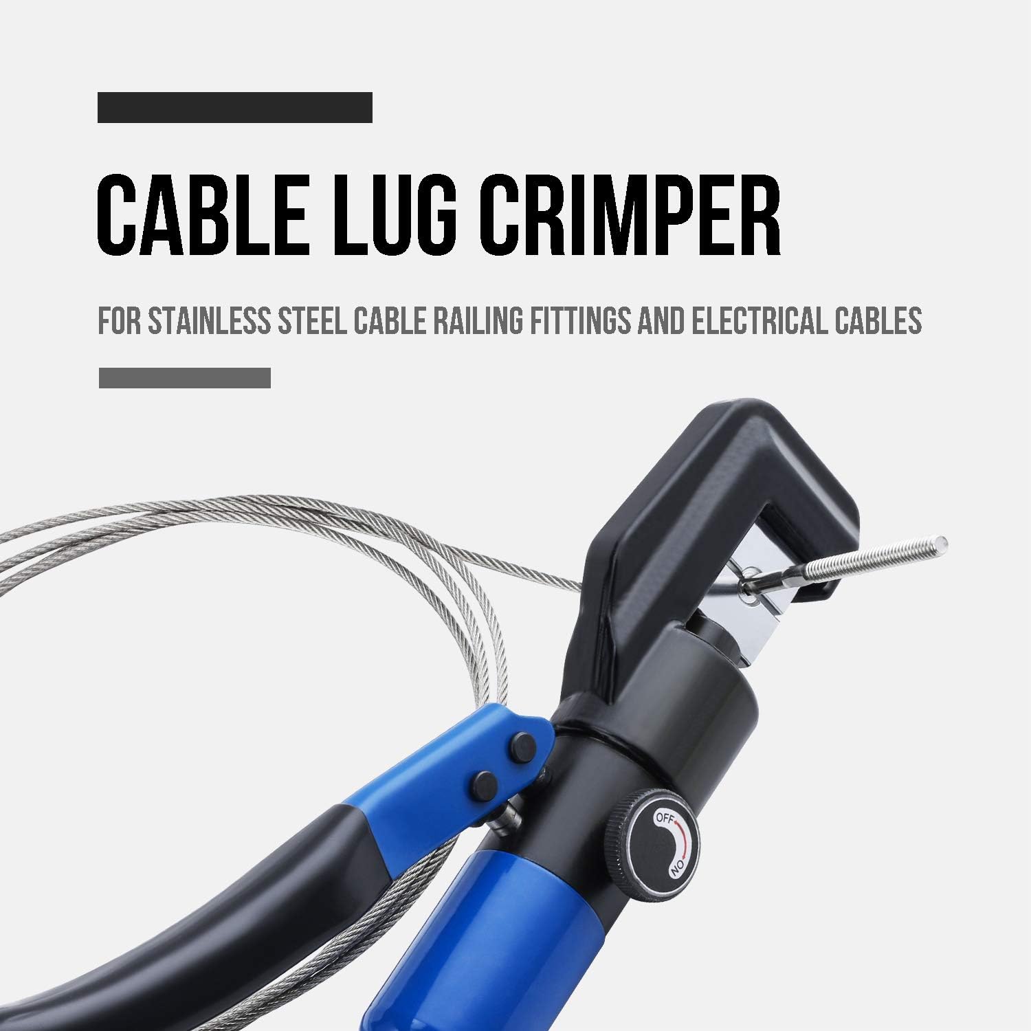 Lichamp Stainless Steel Cable Crimper Hex Lug Tool, Hydraulic Hand Crimping Swaging Tool for Dteel Eire Rope 1/8 and 3/16 inch Pack of 2