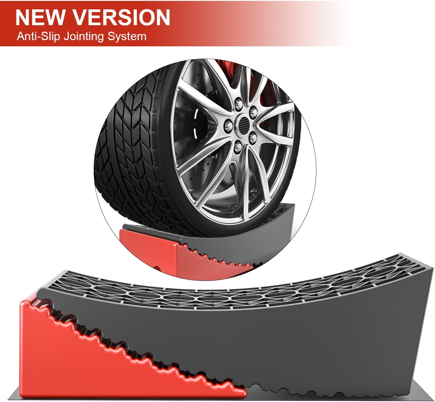 Rophor Camper Leveler 2 Packs, New Version RV Leveling Blocks Ramps Kit for Travel Trailer, Up to 35,000 lbs, Double Anti-Slip System Design, Faster and Easier Than RV Leveling Blocks Pack of 2