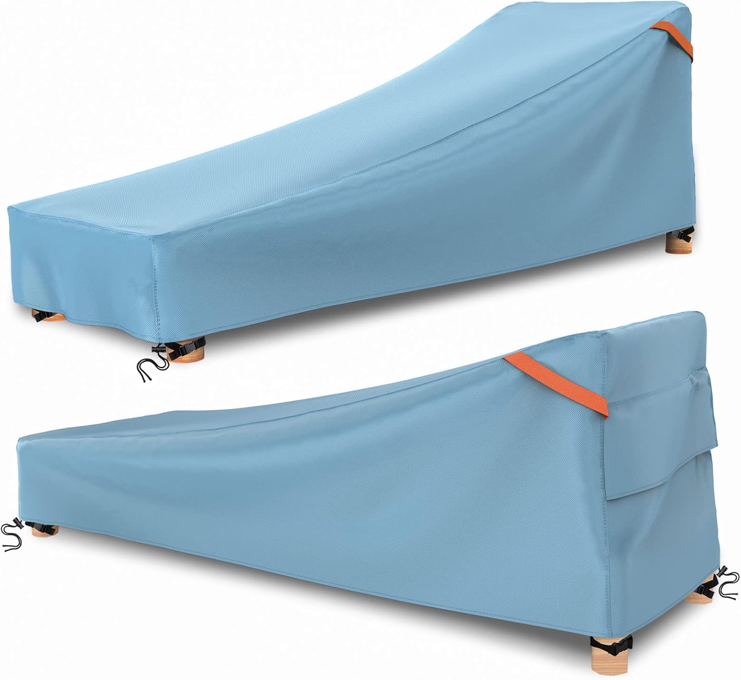 MUTUSHI Patio Chaise Lounge Cover Waterproof, 70 Lx32 Wx30 H - 2 Pack , Heavy Duty Outdoor Chaise Lounge Covers, Patio Covers for Outdoor Outside Beach Pool Lounge Chair, -Twilight Blue