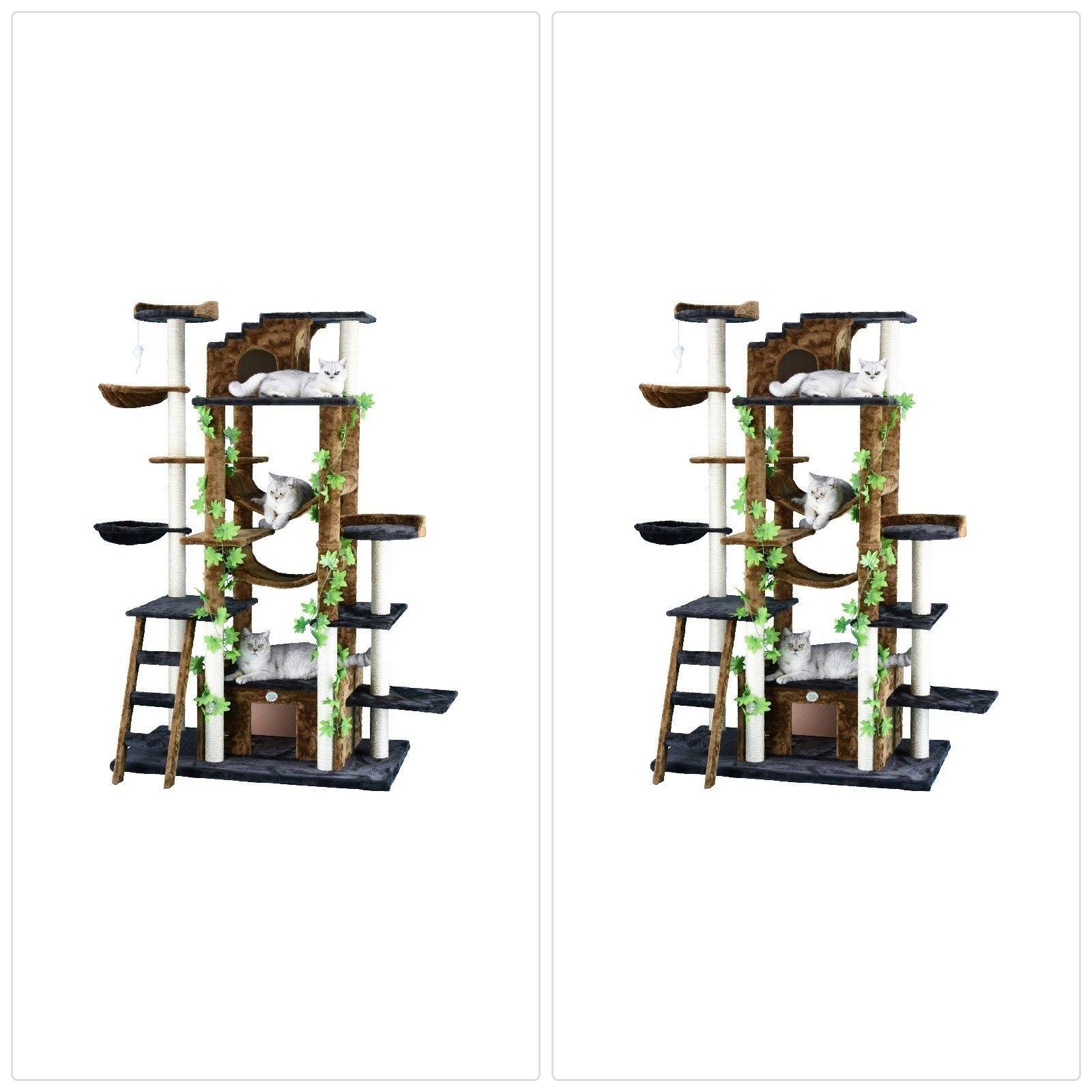 Go Pet Club 77-inch Cat Tree, Brown/Black