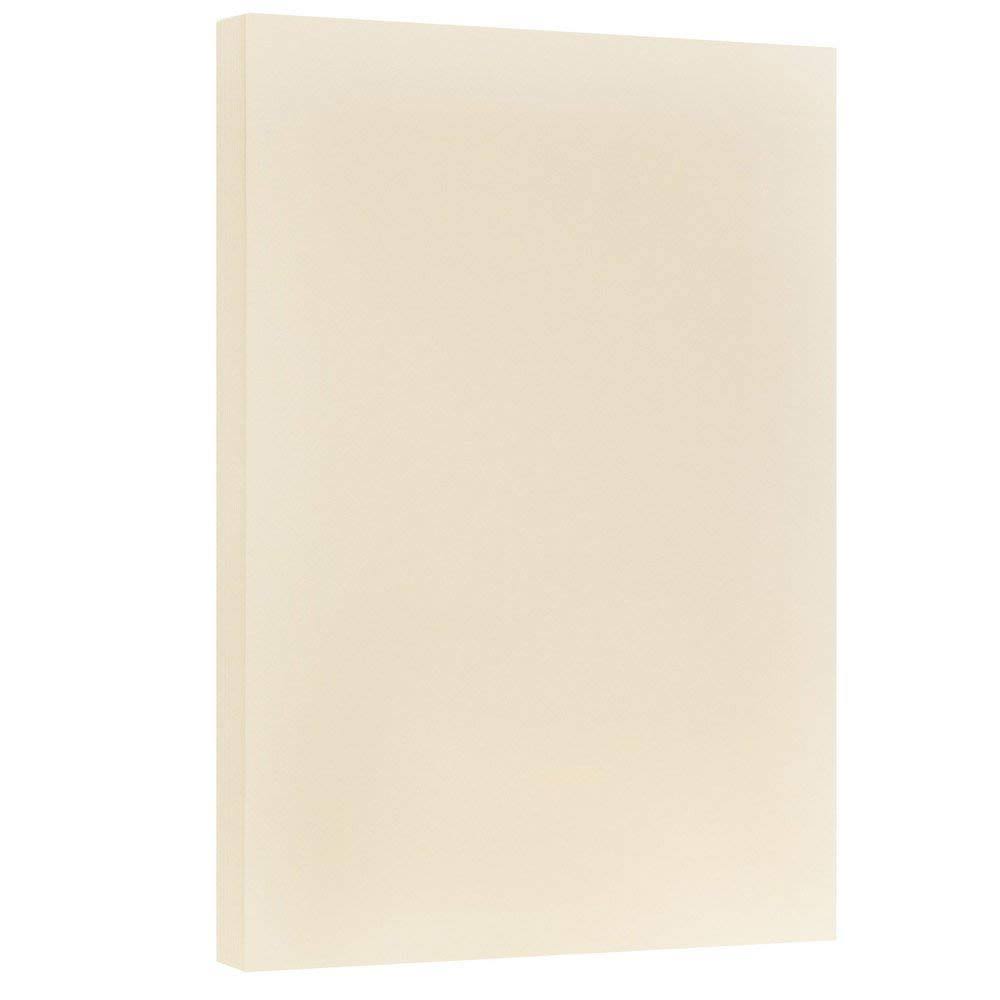 Jam Paper Vellum Bristol Tabloid Cardstock, 11 x 17, 67 lb. Ivory, 50/Pack (16932837)