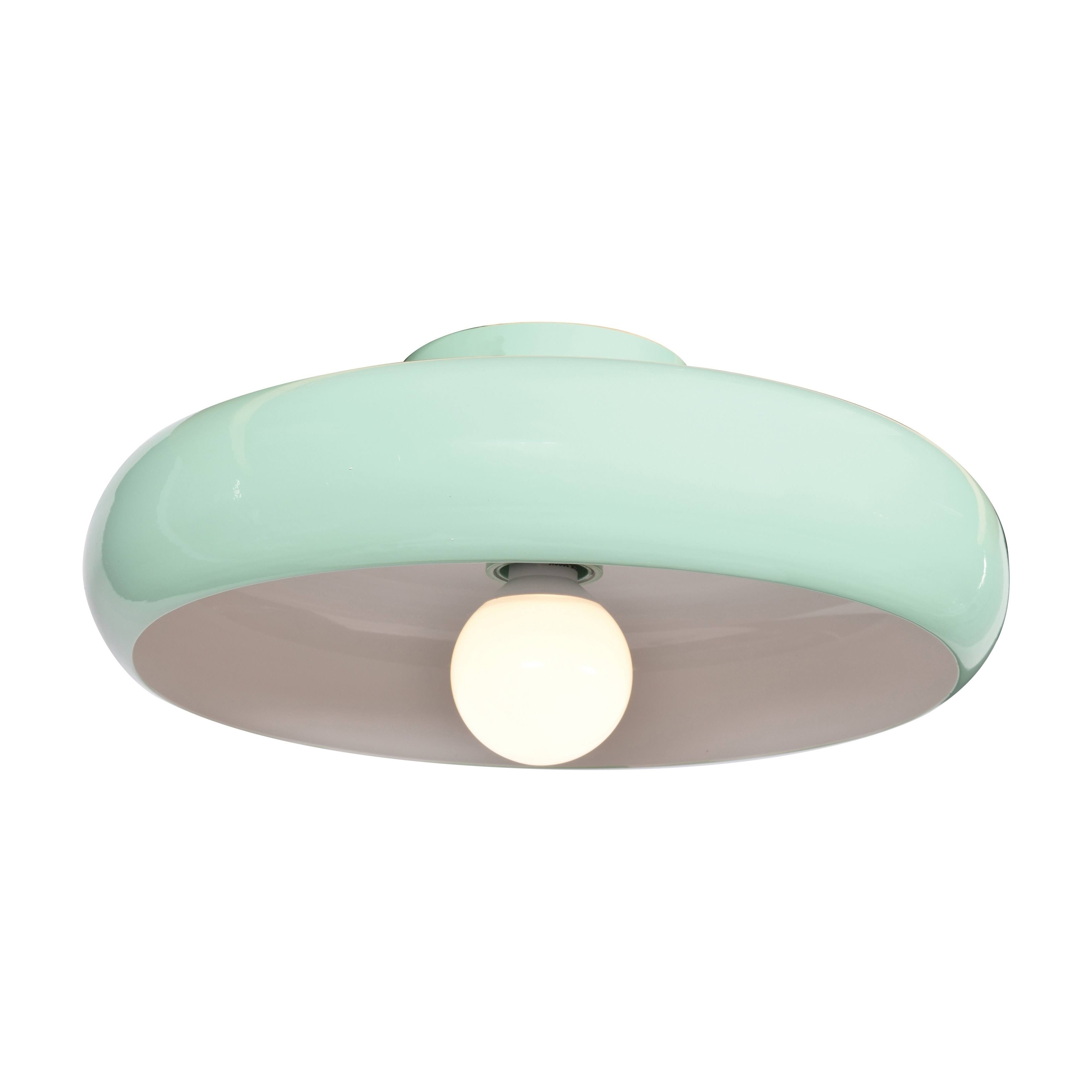 Access Lighting Bistro Small Round Colored LED Flush Mount - Mint Green u0026 White - 23880LEDDLP-MGRN/WHT