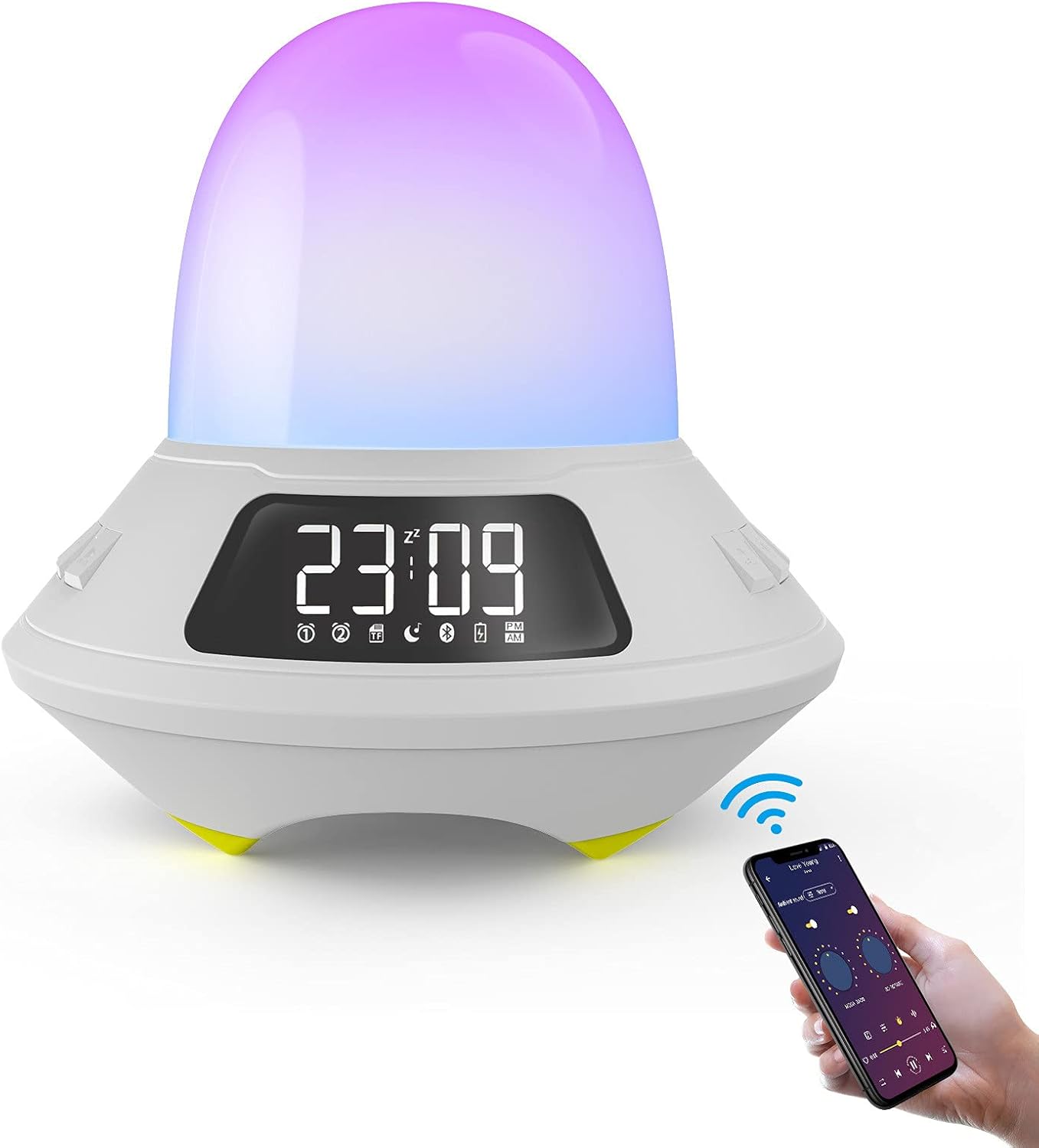 Deerdance White Noise Machine with Alarm Clock, 10 High Fidelity Soothing Sounds with Night Light,Timer and Memory Function, Portable Sleep Sound Machine for Baby Kids Adults