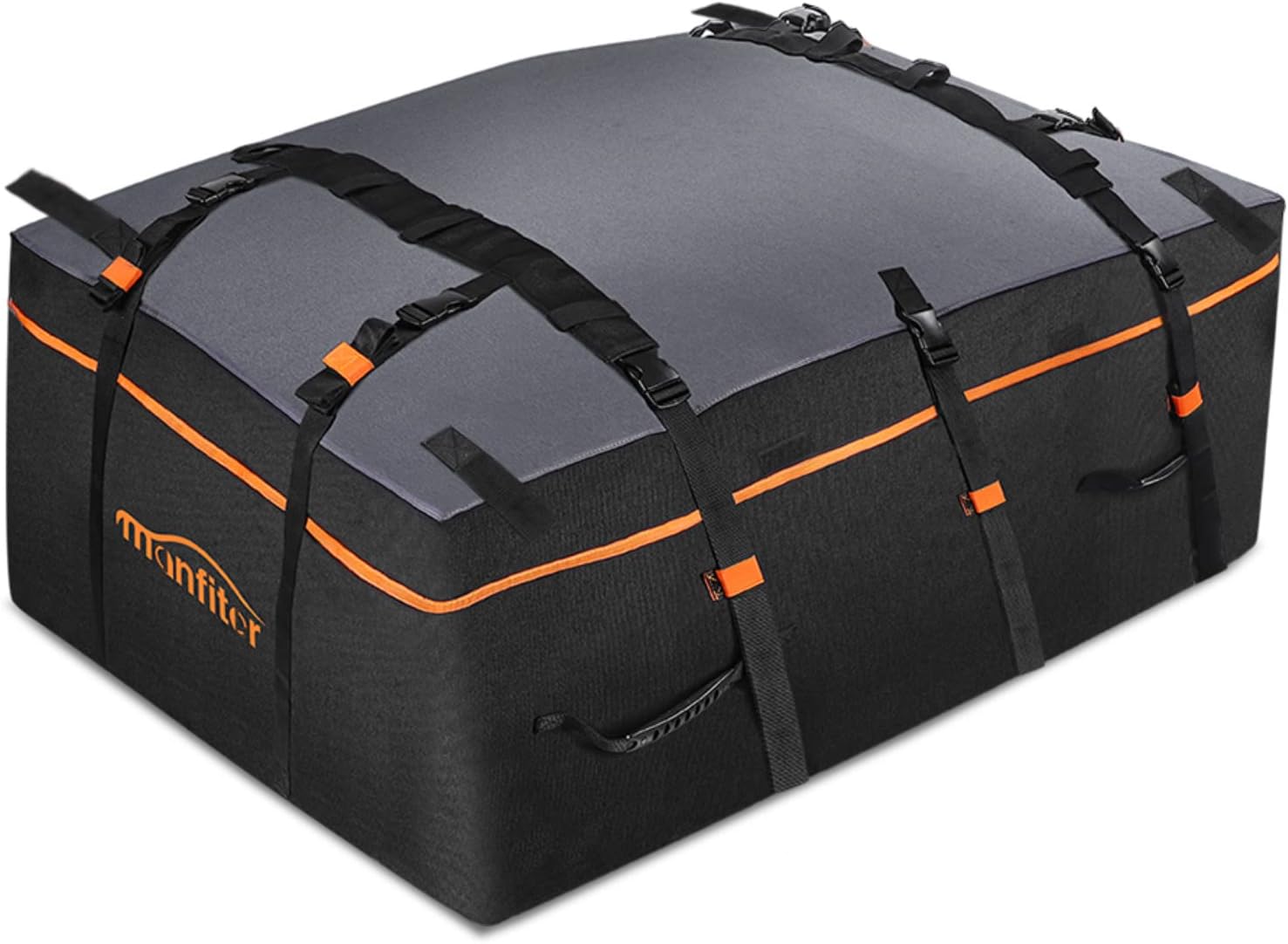 Rooftop Cargo Carrier Car Top Carrier, 21 Cubic Feet 100% Waterproof Car Roof Bag, Roof Rack Cargo Carrier with Anti-Slip Mat 10 Reinforced Straps Fits All Vehicle with/Without Rack