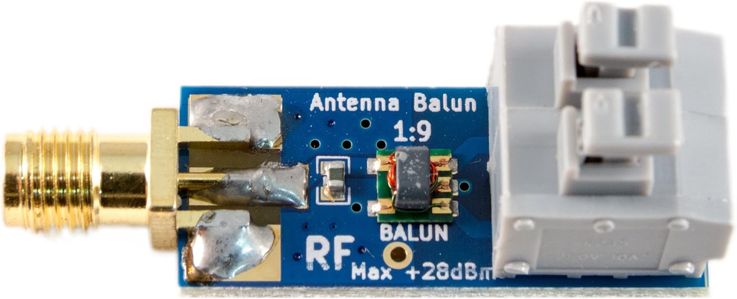 Balun One Nine v1 - Tiny Low-Cost 1:9 HF Antenna Balun and Unun with Antenna Input Protection for Ham It Up, RTL-SDR, HackRF and Other HF-Capable Radios. Great for DIY Dipole and Longwire Antennas